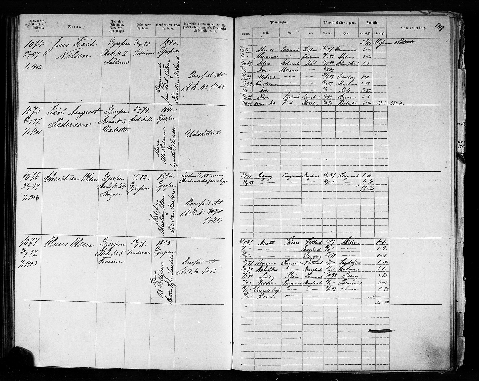 Skien innrulleringskontor, AV/SAKO-A-832/F/Fc/L0004: Annotasjonsrulle, 1879-1899, p. 99