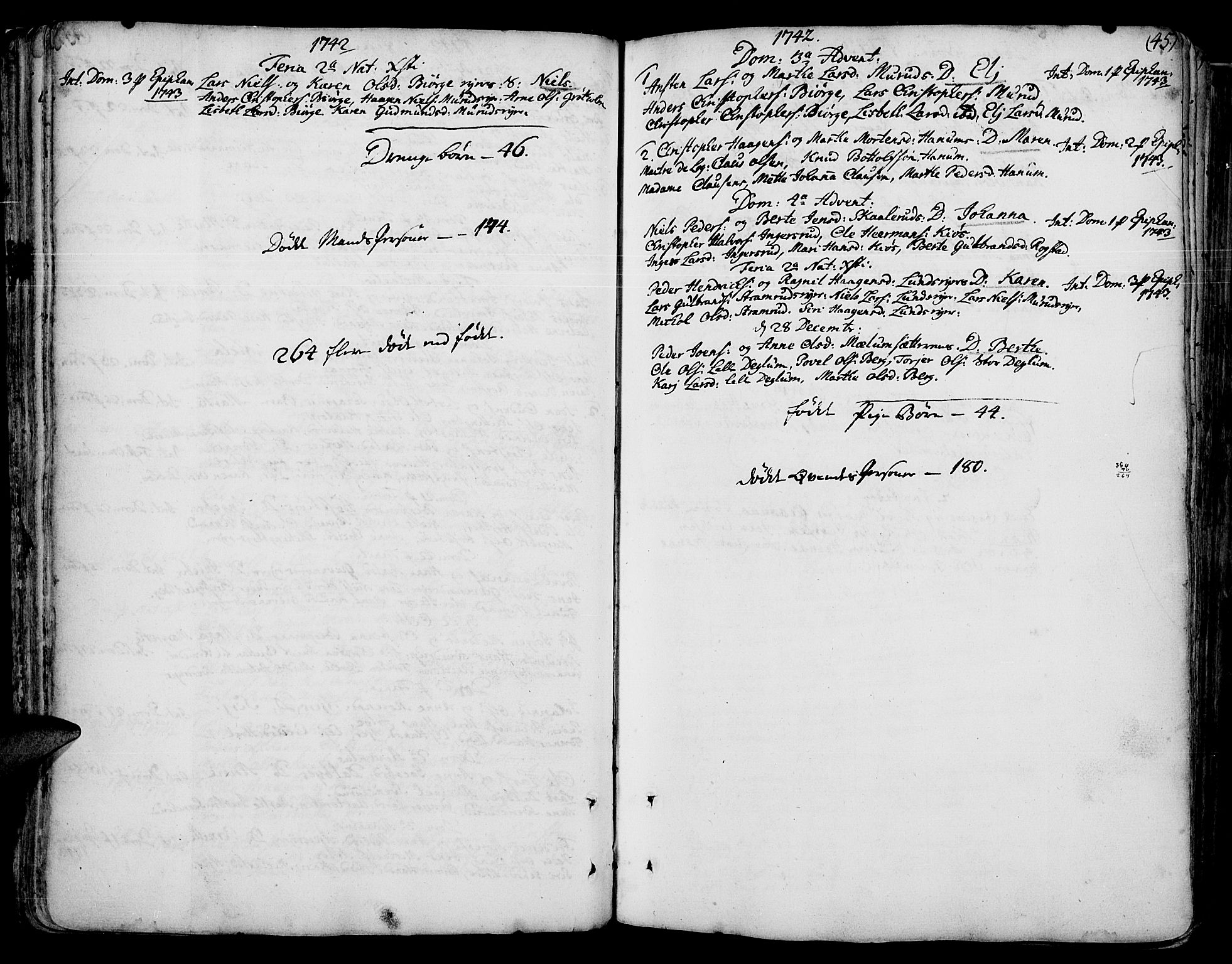 Vang prestekontor, Hedmark, AV/SAH-PREST-008/H/Ha/Haa/L0003: Parish register (official) no. 3, 1734-1809, p. 45