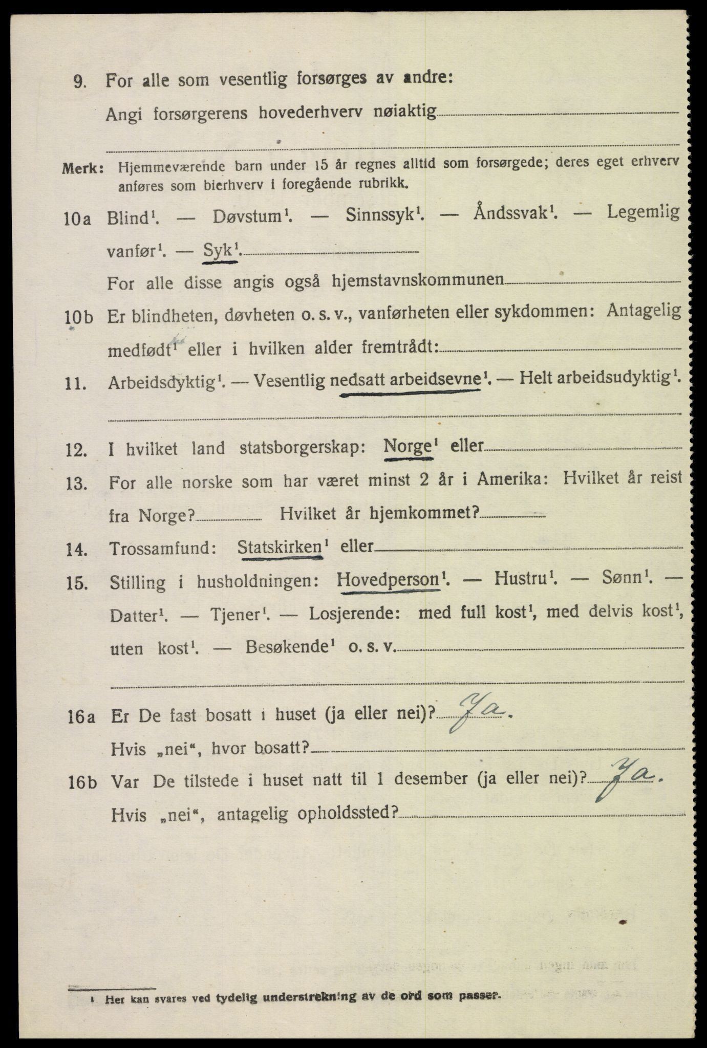 SAK, 1920 census for Øyslebø, 1920, p. 911