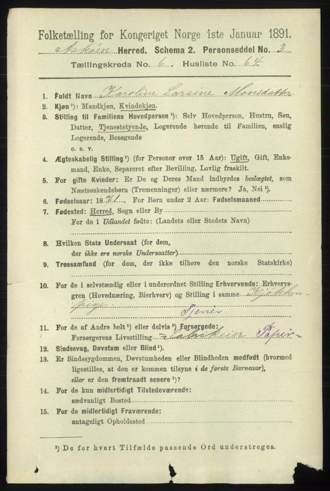 RA, 1891 census for 1247 Askøy, 1891, p. 4364