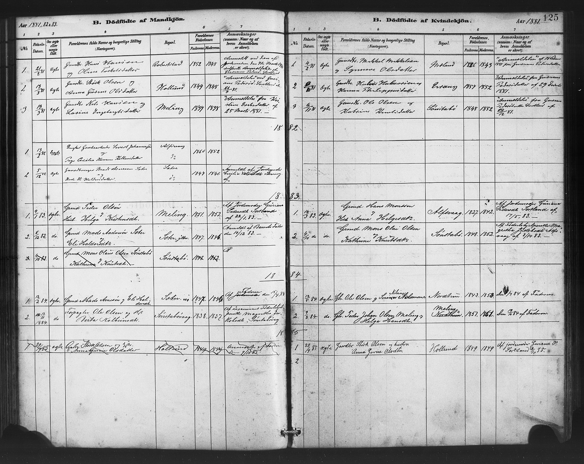 Finnås sokneprestembete, SAB/A-99925/H/Ha/Haa/Haac/L0001: Parish register (official) no. C 1, 1881-1894, p. 125