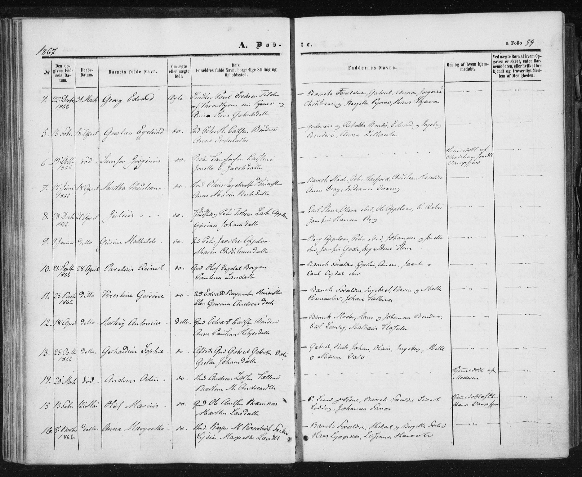 Ministerialprotokoller, klokkerbøker og fødselsregistre - Nord-Trøndelag, SAT/A-1458/784/L0670: Parish register (official) no. 784A05, 1860-1876, p. 59