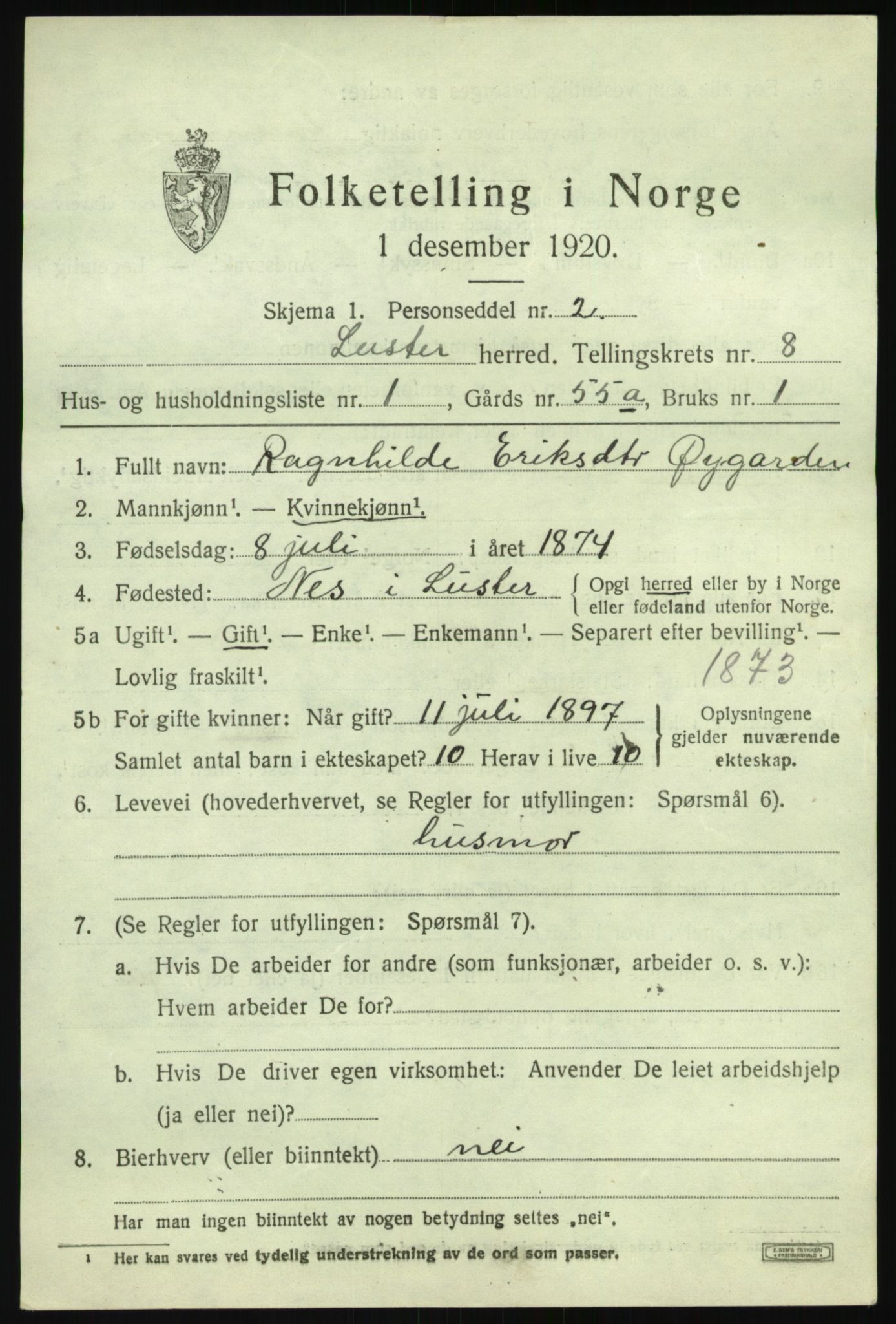 SAB, 1920 census for Luster, 1920, p. 4676