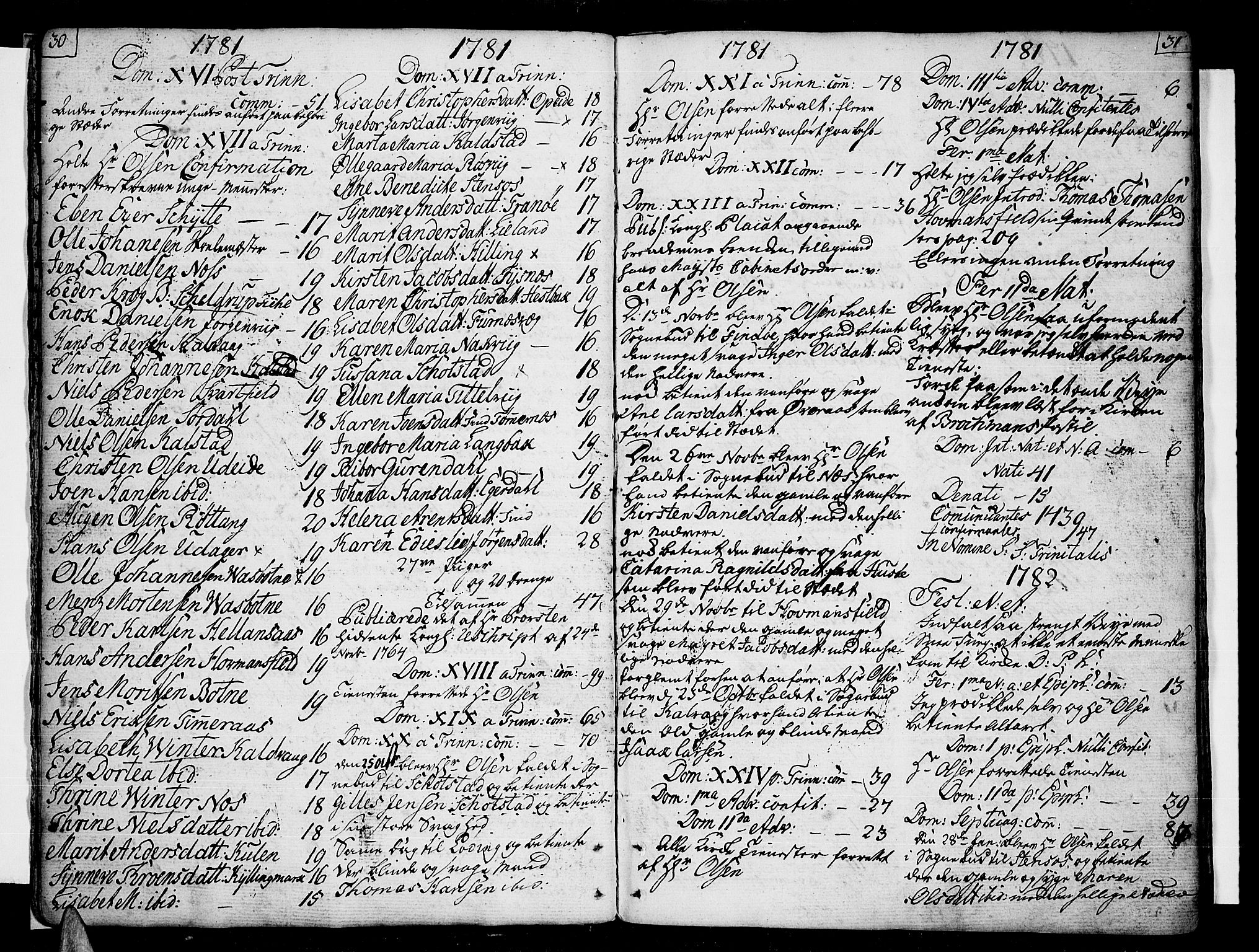 Ministerialprotokoller, klokkerbøker og fødselsregistre - Nordland, SAT/A-1459/859/L0841: Parish register (official) no. 859A01, 1766-1821, p. 30-31