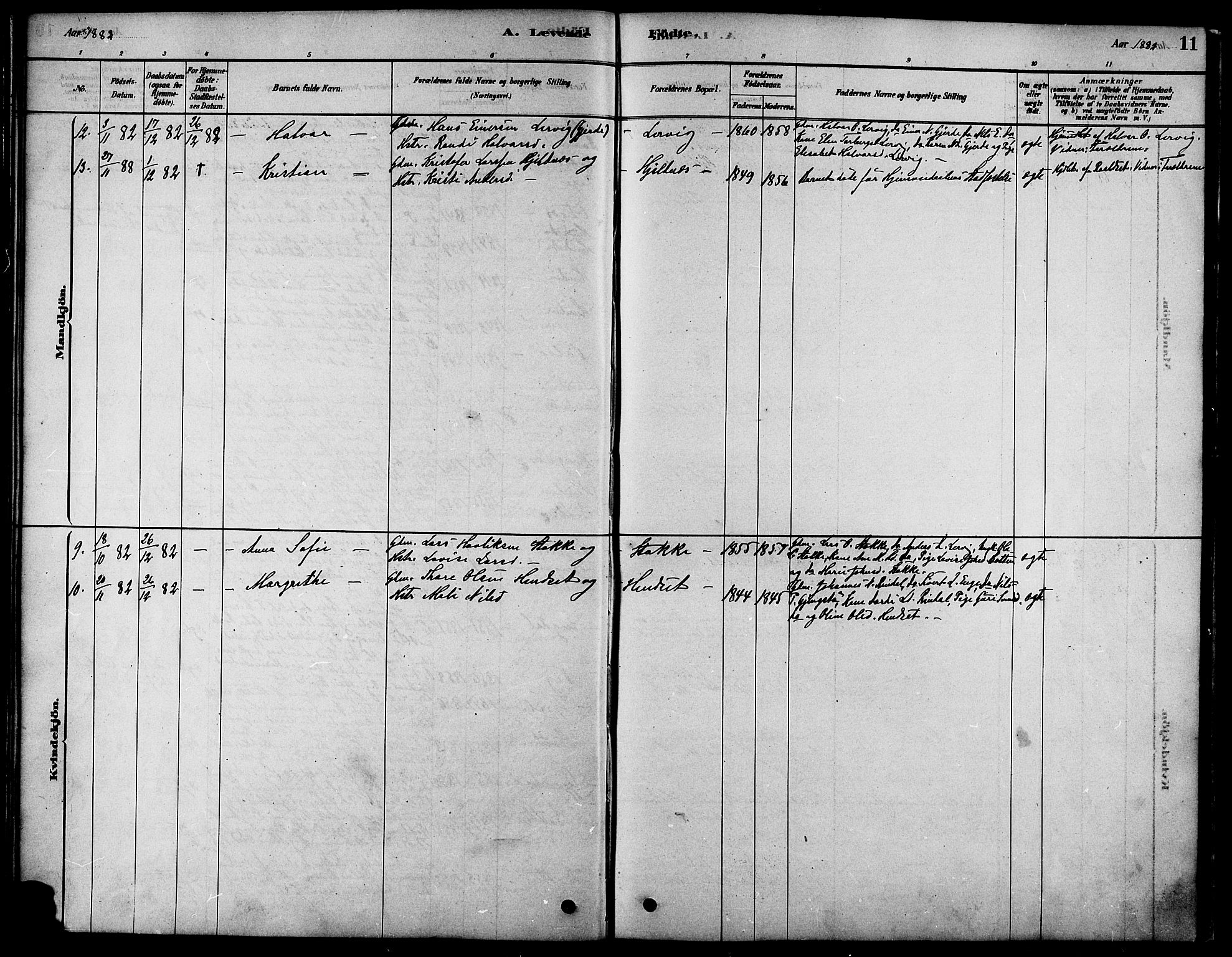 Ministerialprotokoller, klokkerbøker og fødselsregistre - Møre og Romsdal, SAT/A-1454/580/L0924: Parish register (official) no. 580A01, 1878-1887, p. 11