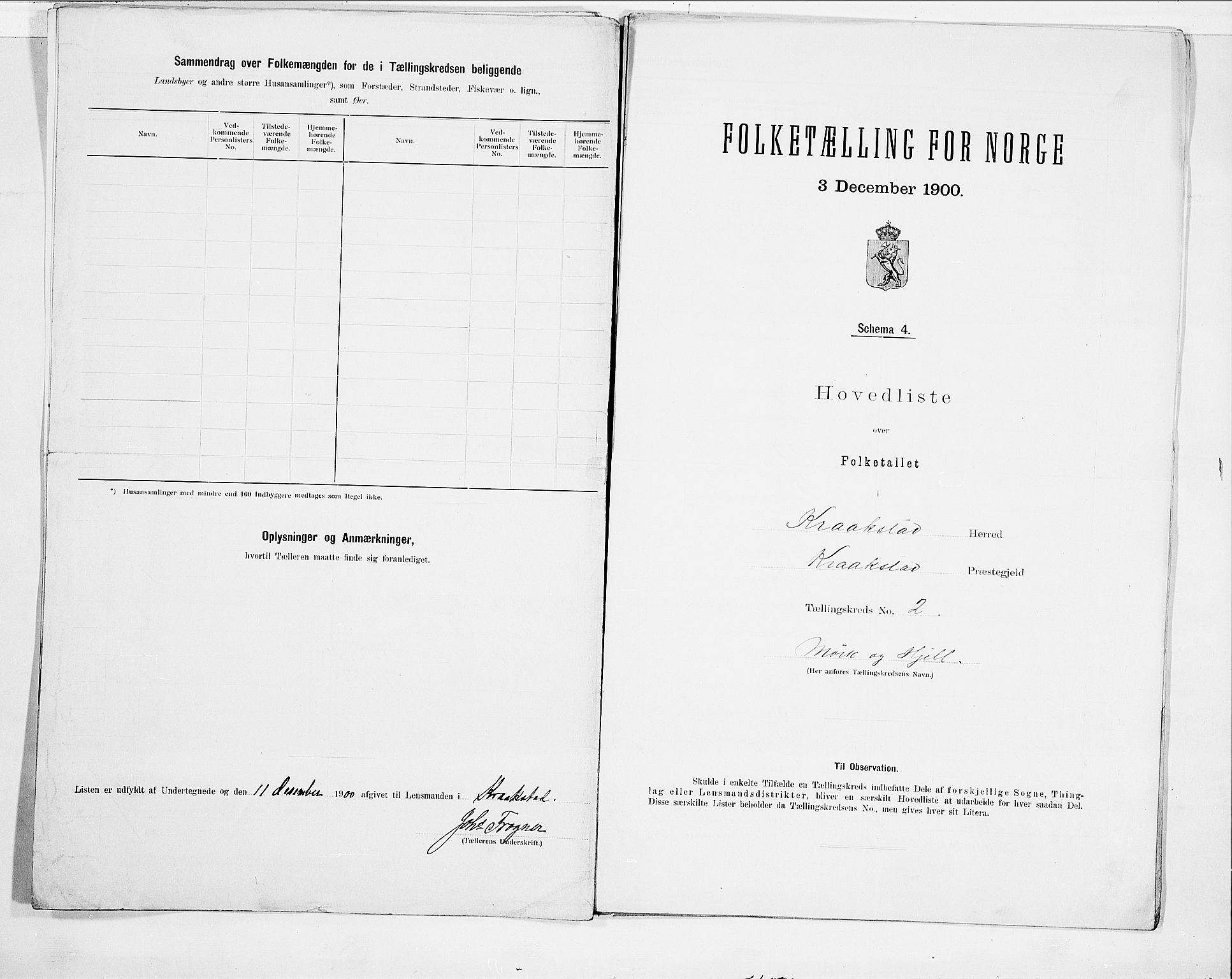 SAO, 1900 census for Kråkstad, 1900, p. 6