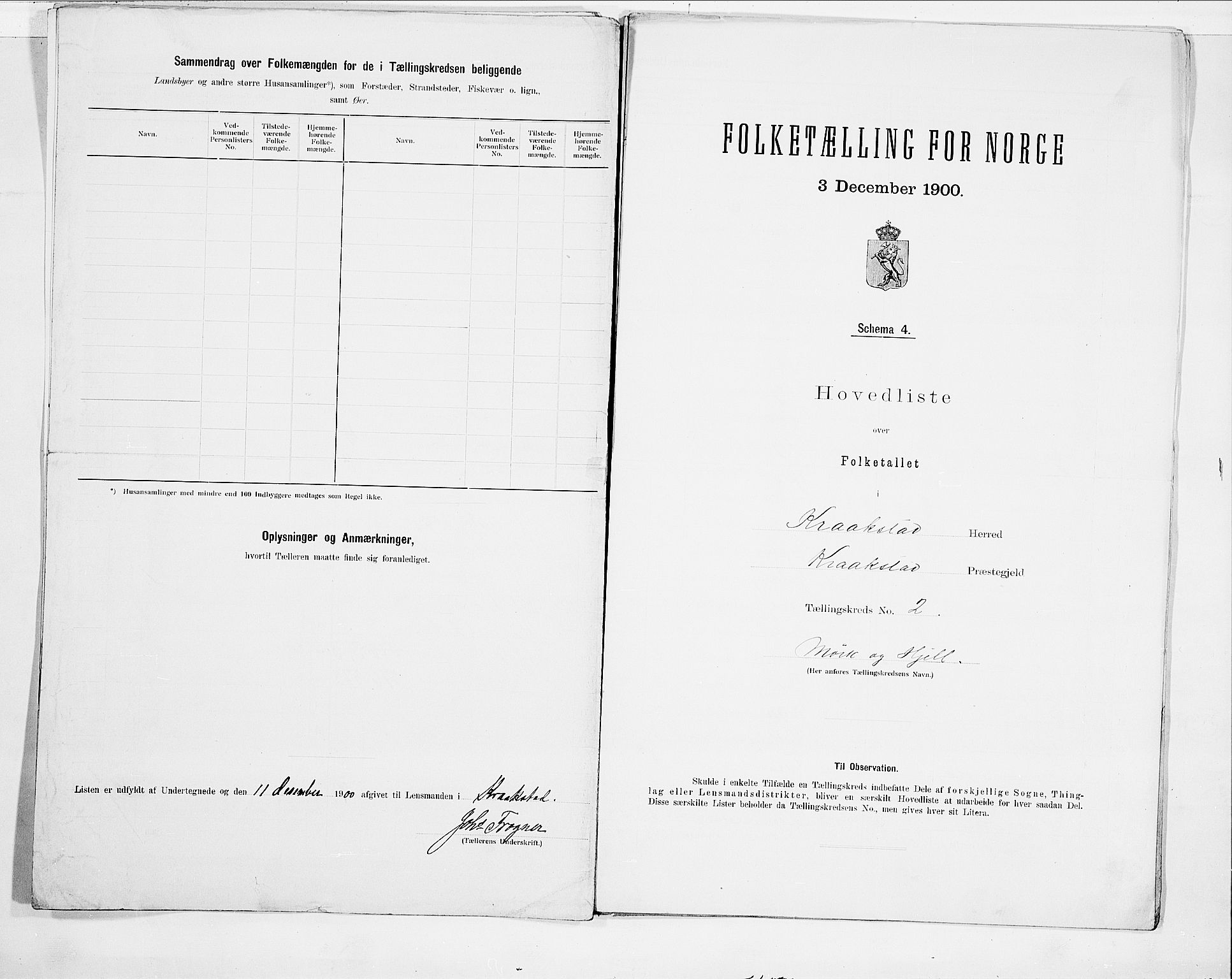 SAO, 1900 census for Kråkstad, 1900, p. 6