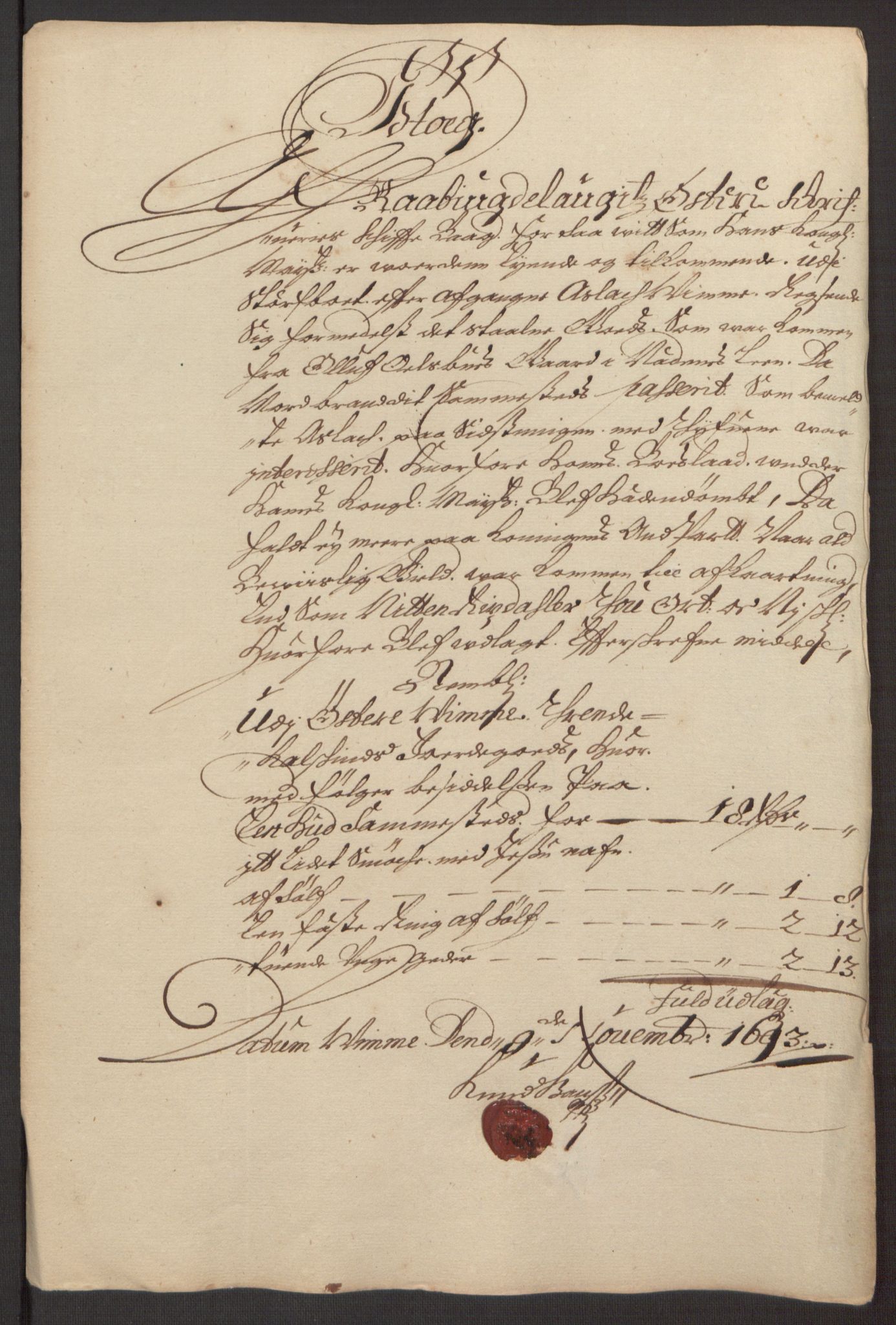 Rentekammeret inntil 1814, Reviderte regnskaper, Fogderegnskap, RA/EA-4092/R40/L2444: Fogderegnskap Råbyggelag, 1693-1696, p. 30