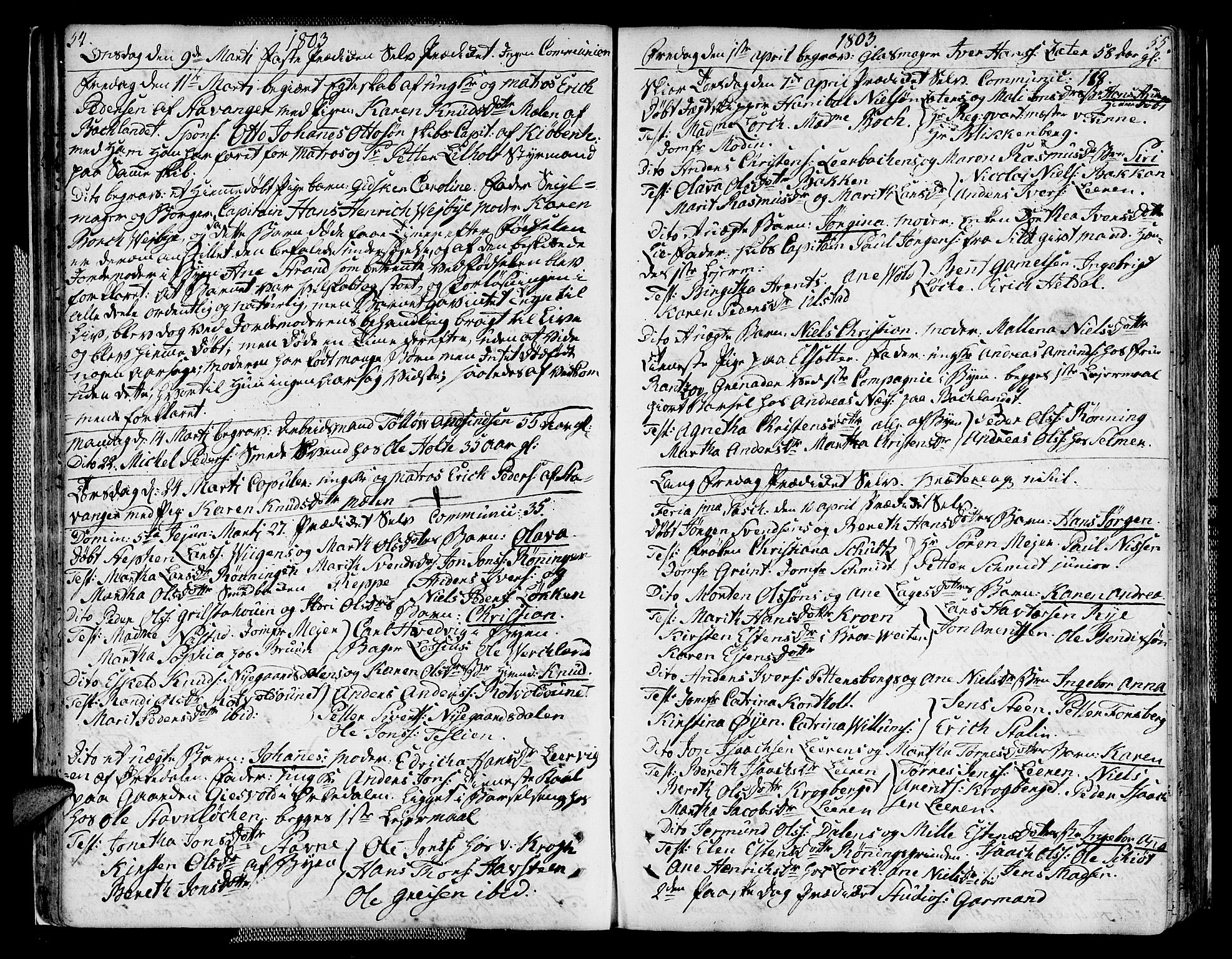 Ministerialprotokoller, klokkerbøker og fødselsregistre - Sør-Trøndelag, SAT/A-1456/604/L0181: Parish register (official) no. 604A02, 1798-1817, p. 54-55