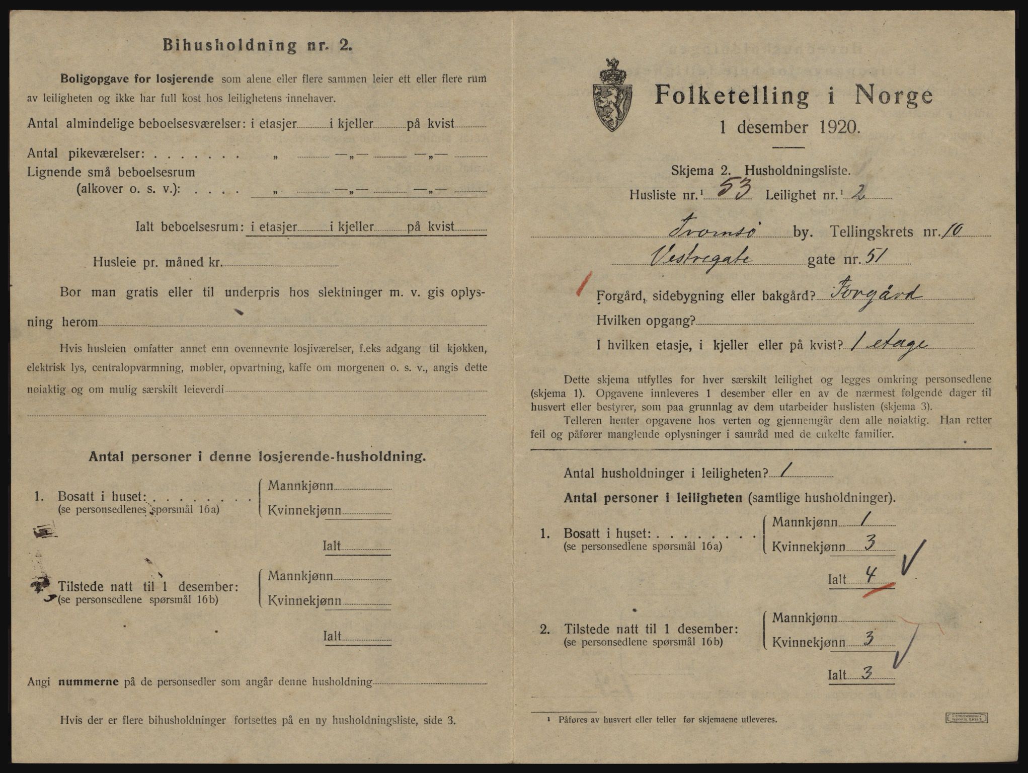 SATØ, 1920 census for Tromsø, 1920, p. 5397