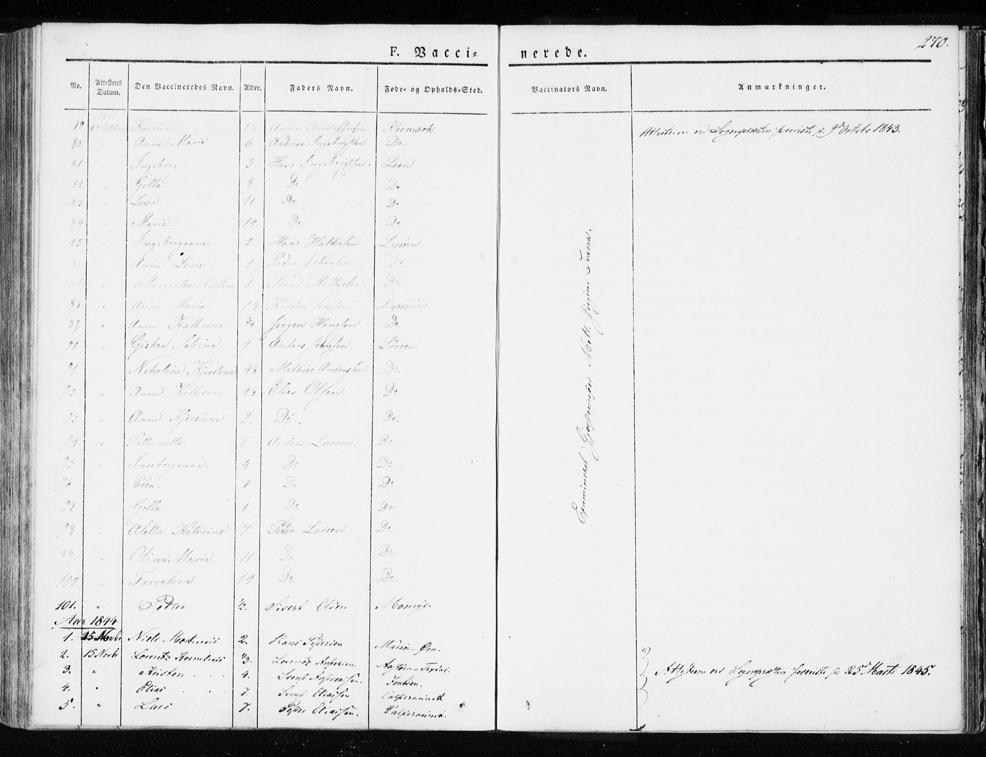 Ministerialprotokoller, klokkerbøker og fødselsregistre - Sør-Trøndelag, SAT/A-1456/655/L0676: Parish register (official) no. 655A05, 1830-1847, p. 270