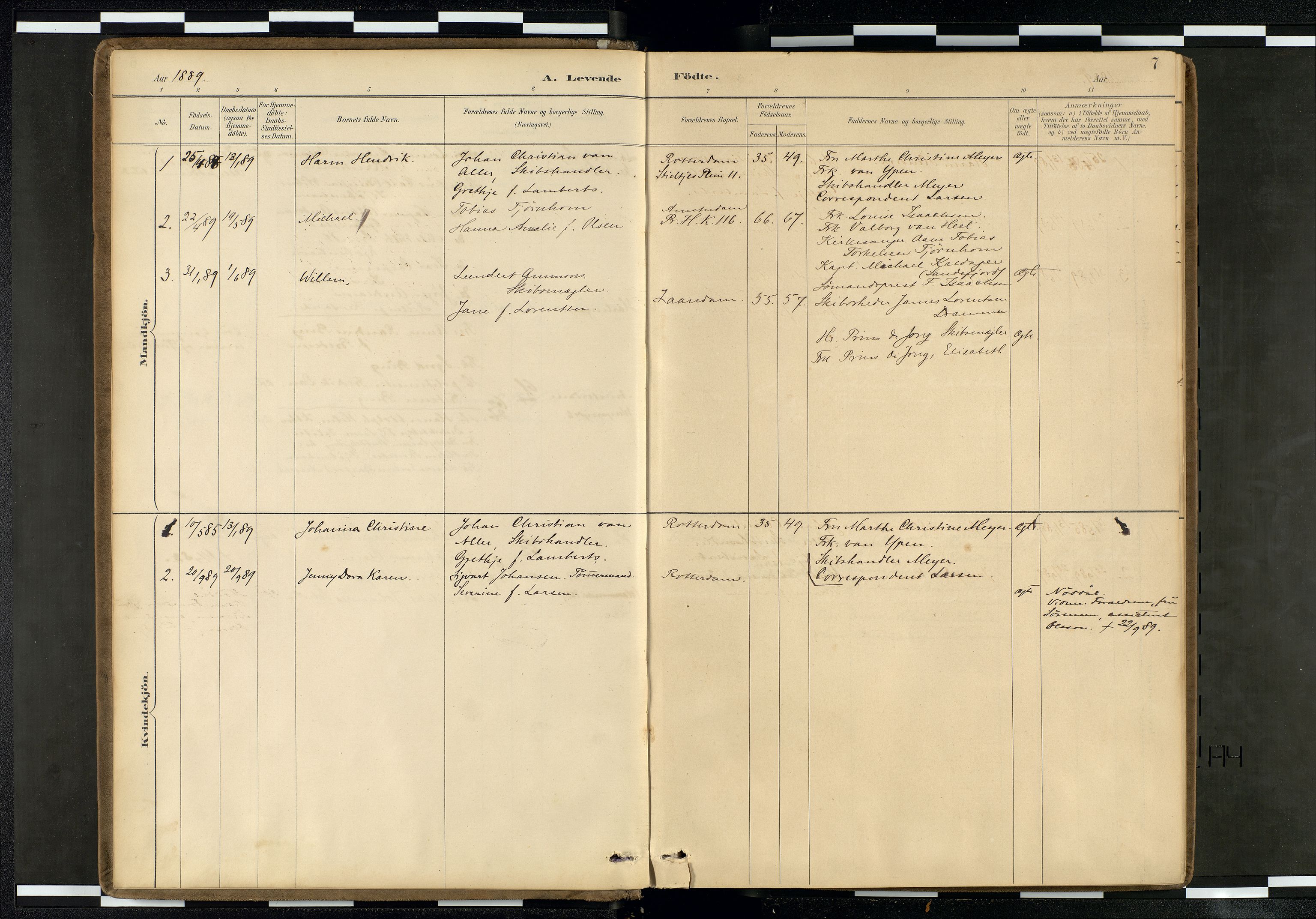 Den norske sjømannsmisjon i utlandet/Hollandske havner (Amsterdam-Rotterdam-Europort), SAB/SAB/PA-0106/H/Ha/Haa/L0002: Parish register (official) no. A 2, 1887-1907, p. 6b-7a