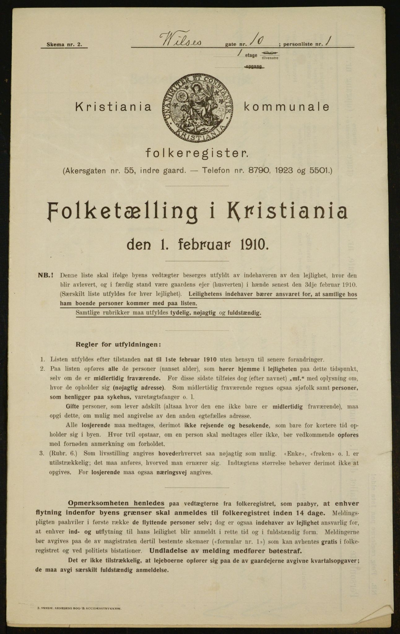 OBA, Municipal Census 1910 for Kristiania, 1910, p. 121809