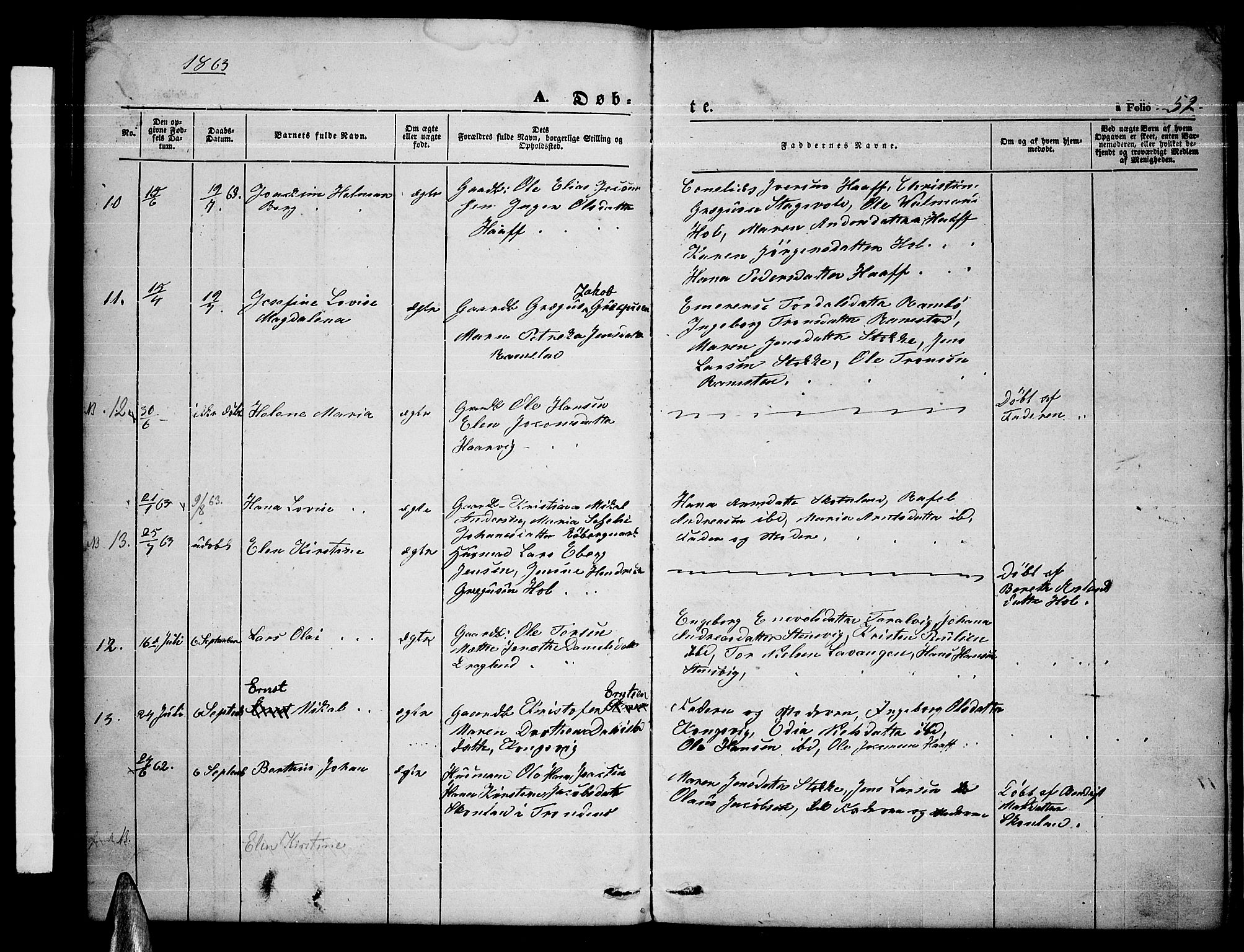 Ministerialprotokoller, klokkerbøker og fødselsregistre - Nordland, AV/SAT-A-1459/865/L0929: Parish register (copy) no. 865C01, 1840-1866, p. 52