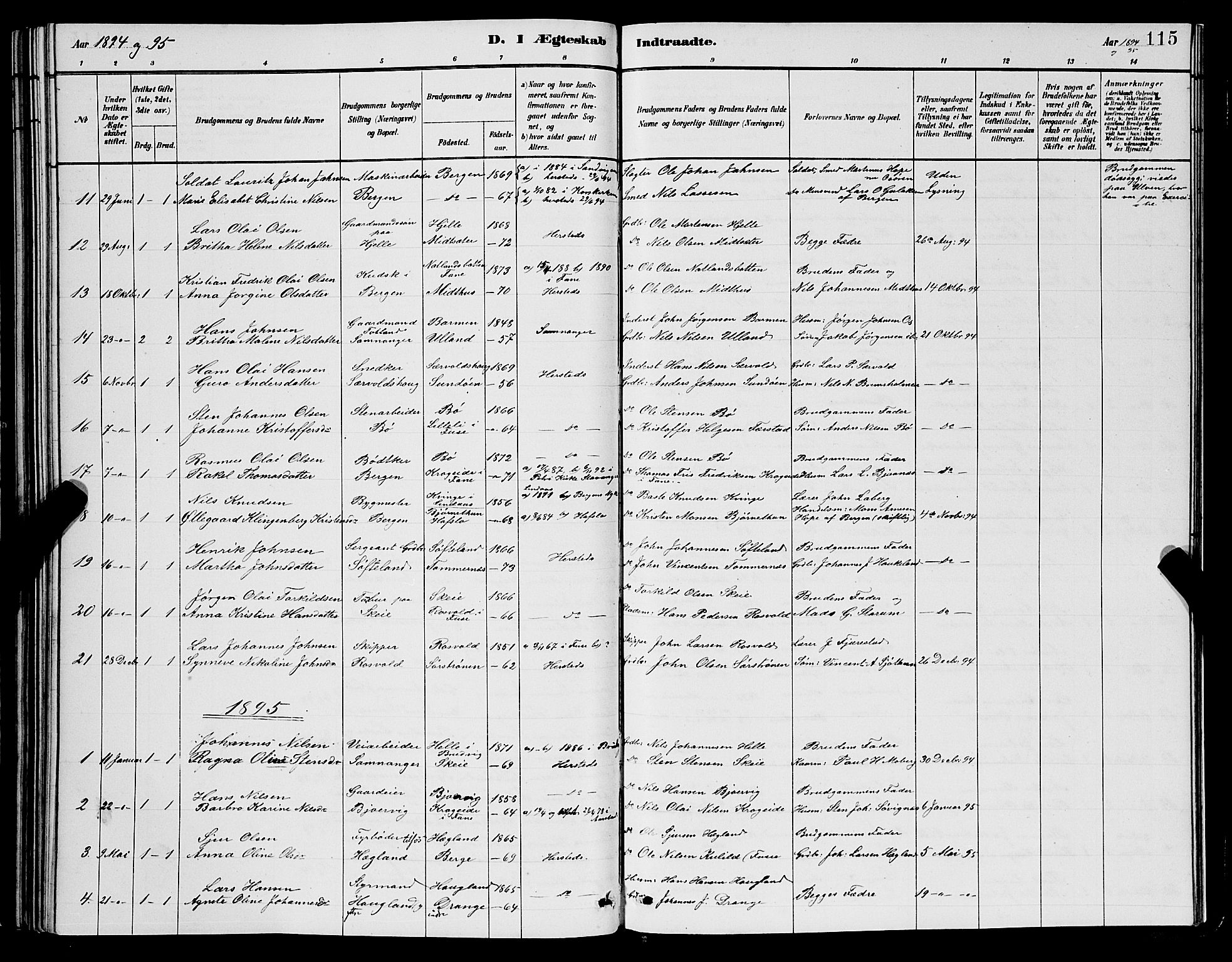 Os sokneprestembete, AV/SAB-A-99929: Parish register (copy) no. A 2, 1880-1896, p. 115