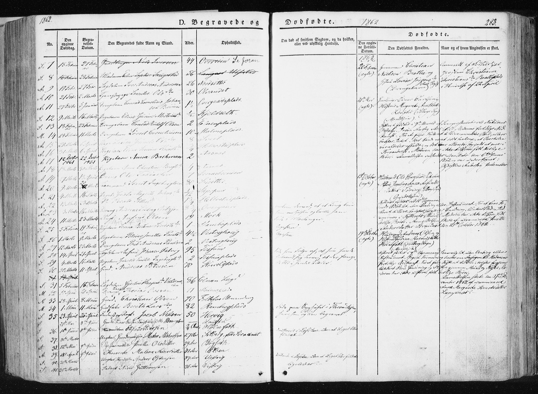 Ministerialprotokoller, klokkerbøker og fødselsregistre - Nord-Trøndelag, SAT/A-1458/741/L0393: Parish register (official) no. 741A07, 1849-1863, p. 283