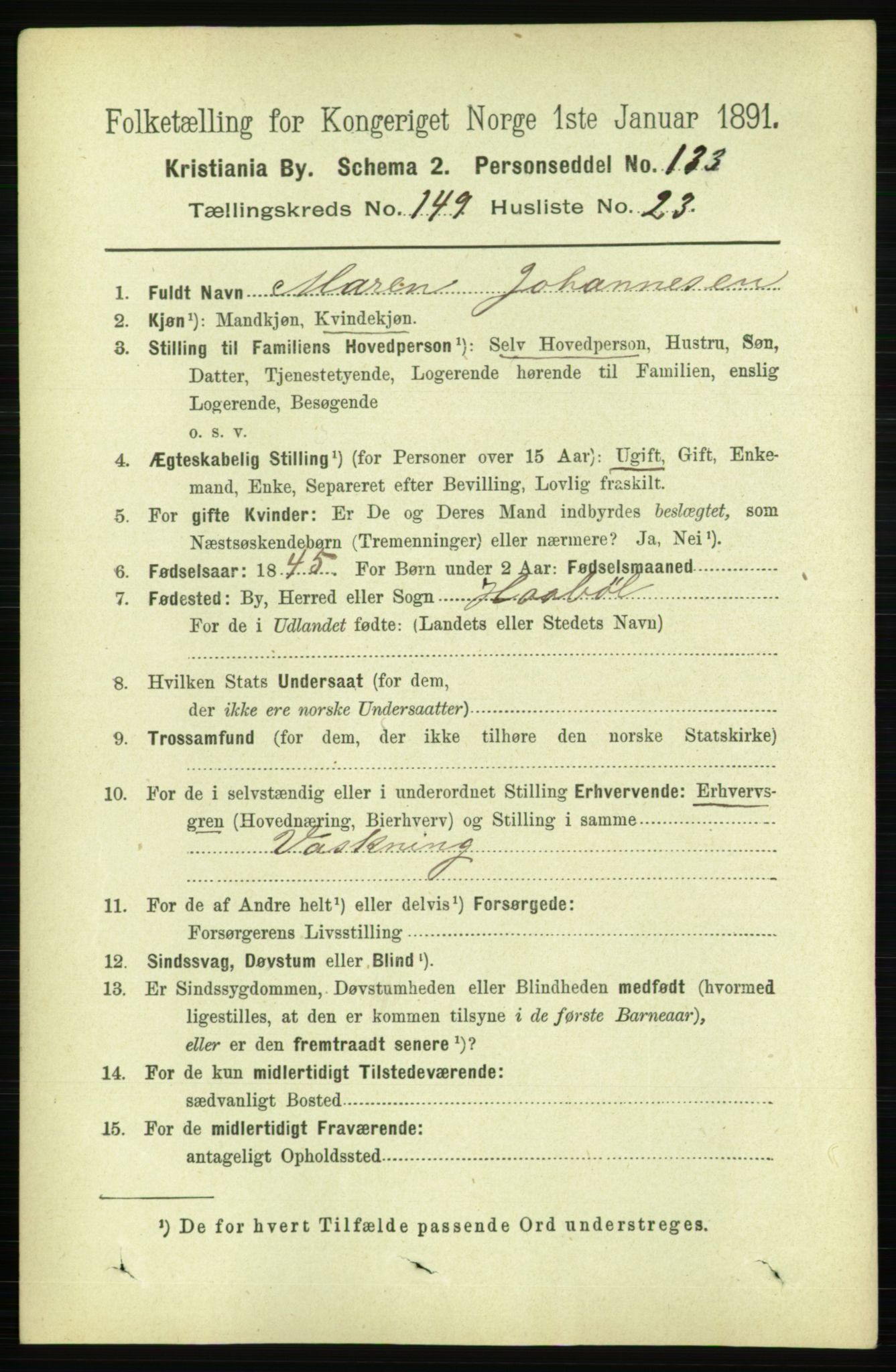 RA, 1891 census for 0301 Kristiania, 1891, p. 83742