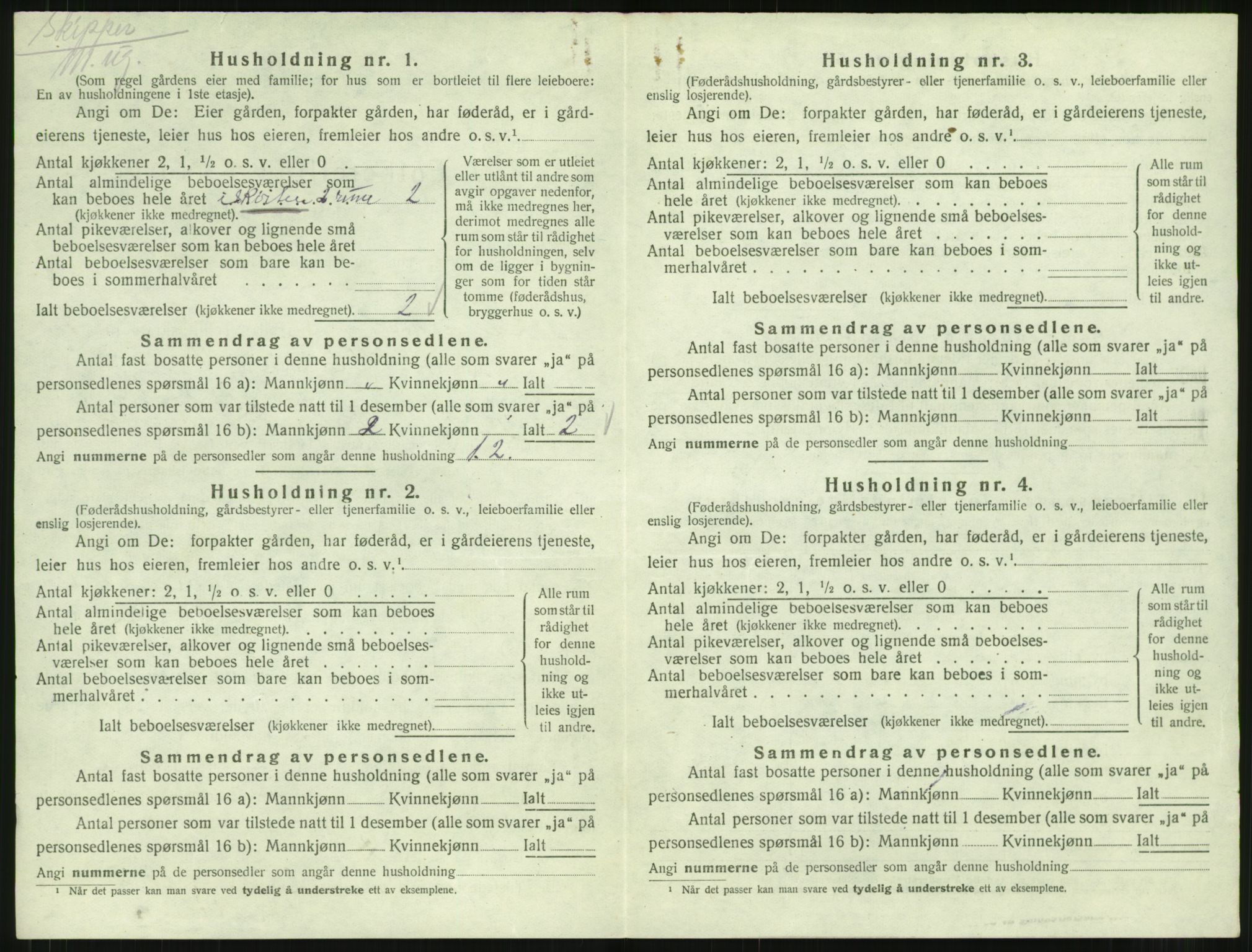 SAT, 1920 census for Stemshaug, 1920, p. 233