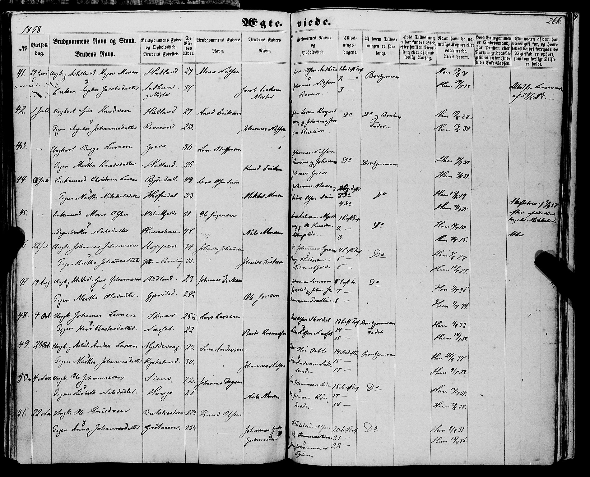 Haus sokneprestembete, AV/SAB-A-75601/H/Haa: Parish register (official) no. A 17, 1858-1870, p. 266