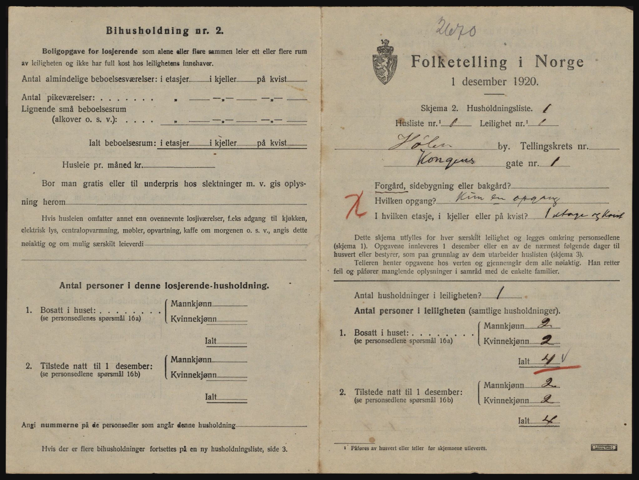 SAO, 1920 census for Hølen, 1920, p. 105