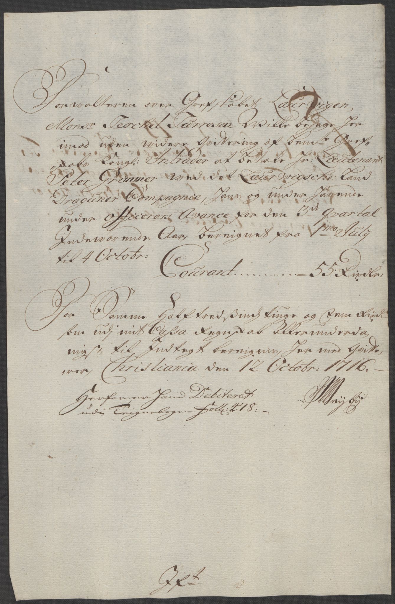 Rentekammeret inntil 1814, Reviderte regnskaper, Fogderegnskap, RA/EA-4092/R33/L1987: Fogderegnskap Larvik grevskap, 1716-1717, p. 221