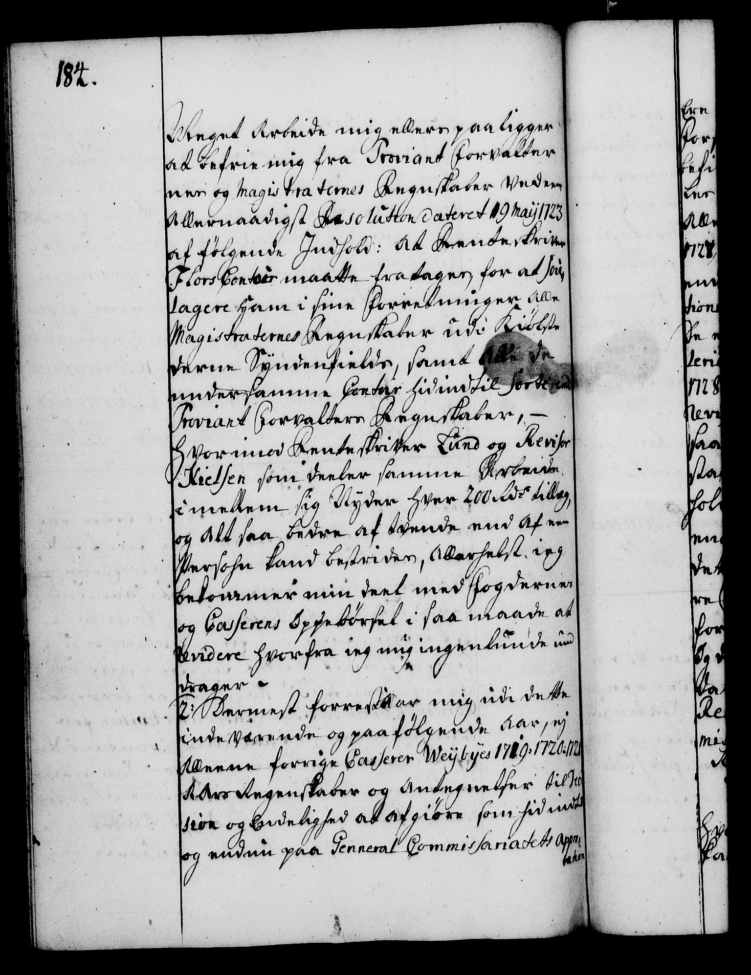 Rentekammeret, Kammerkanselliet, RA/EA-3111/G/Gg/Gga/L0003: Norsk ekspedisjonsprotokoll med register (merket RK 53.3), 1727-1734, p. 184