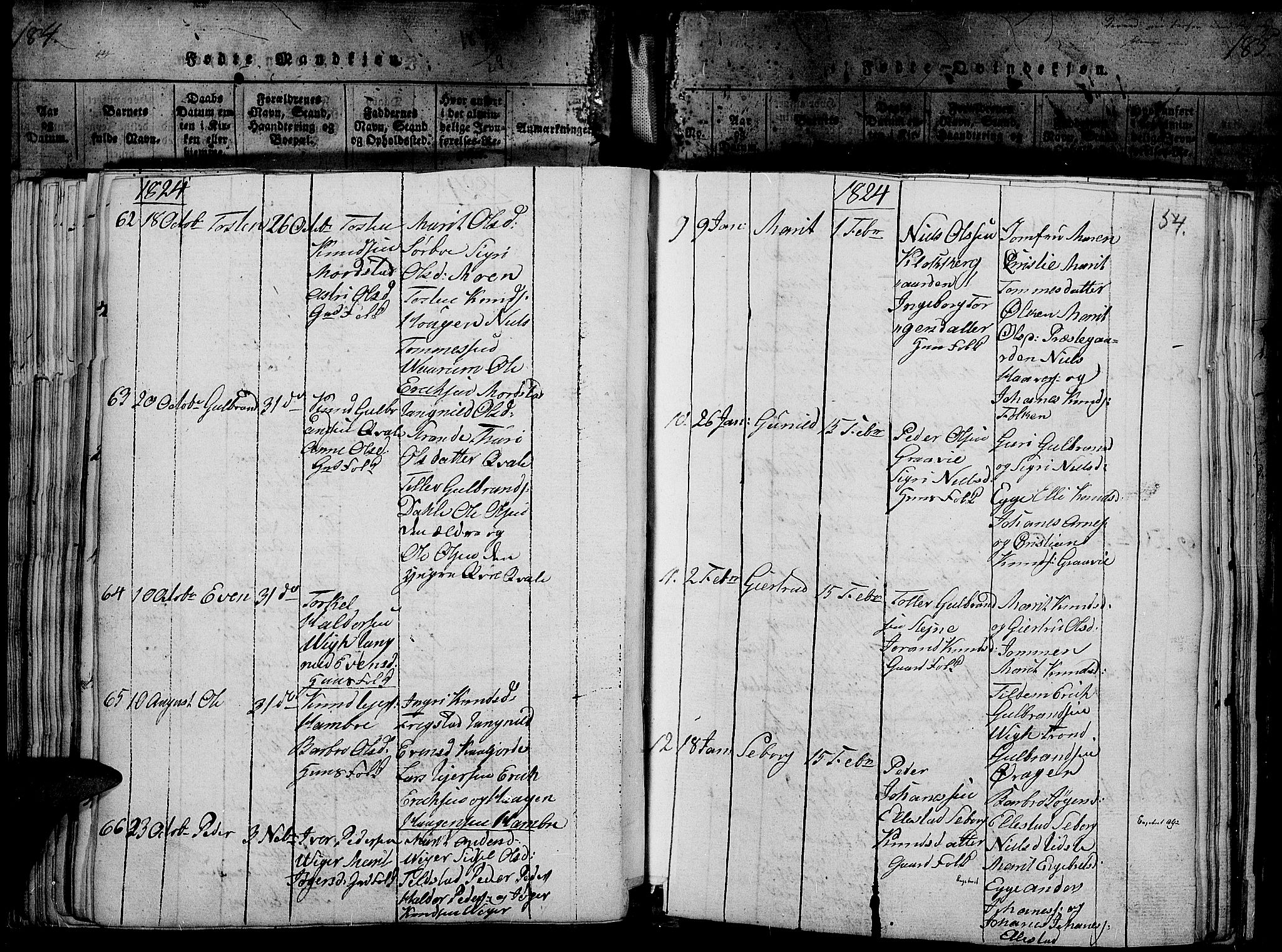 Slidre prestekontor, SAH/PREST-134/H/Ha/Haa/L0002: Parish register (official) no. 2, 1814-1830, p. 186c