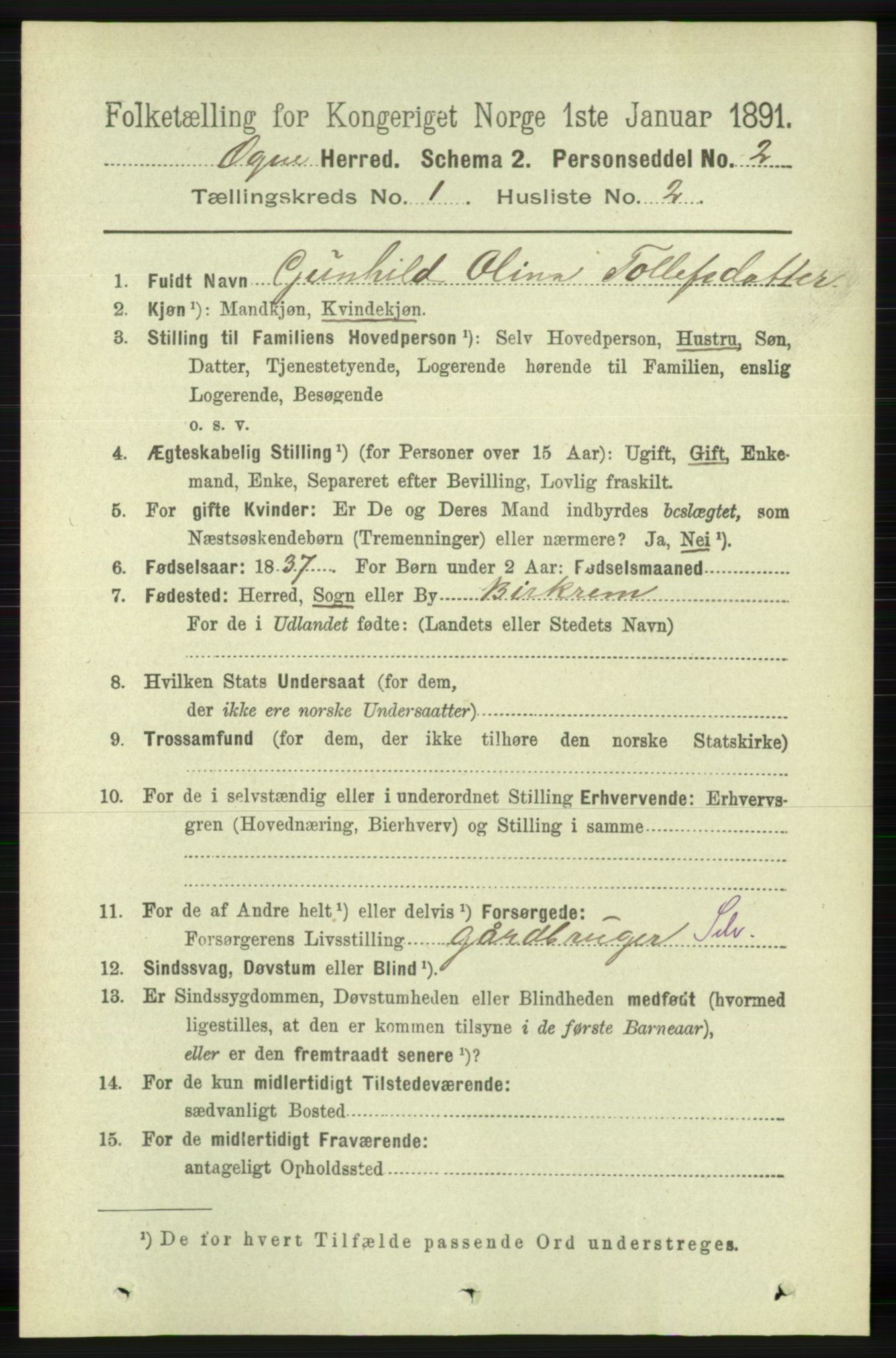 RA, 1891 census for 1117 Ogna, 1891, p. 115