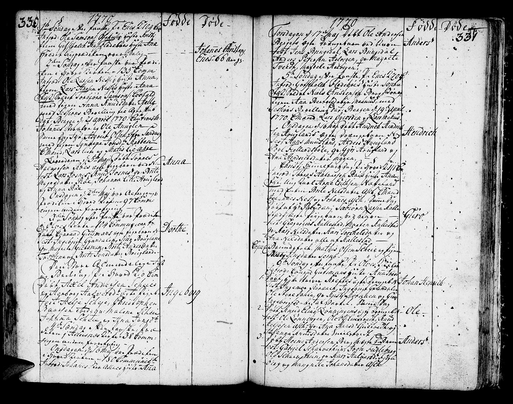 Kvinnherad sokneprestembete, AV/SAB-A-76401/H/Haa: Parish register (official) no. A 3, 1754-1777, p. 330-331