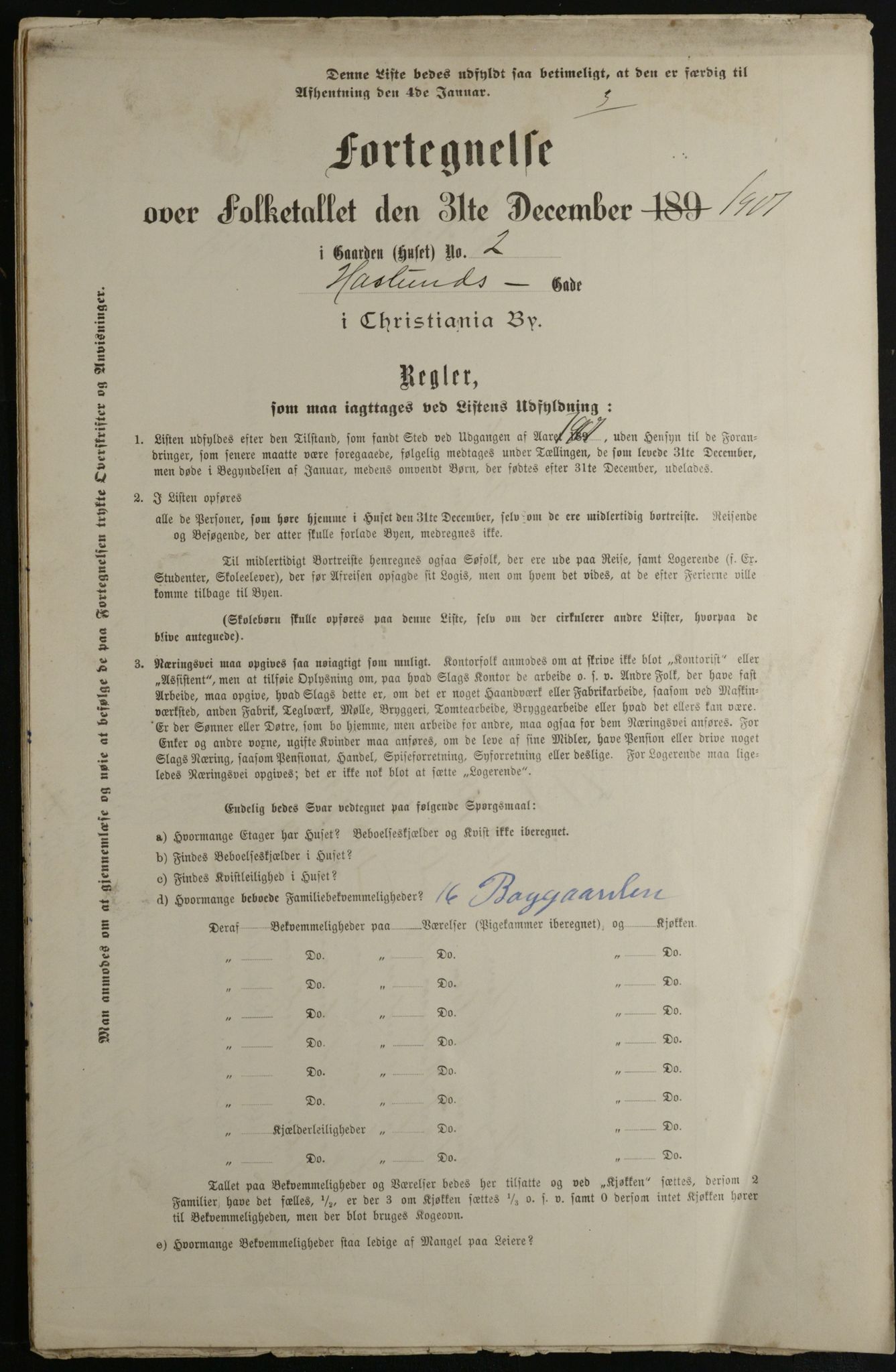 OBA, Municipal Census 1901 for Kristiania, 1901, p. 4311