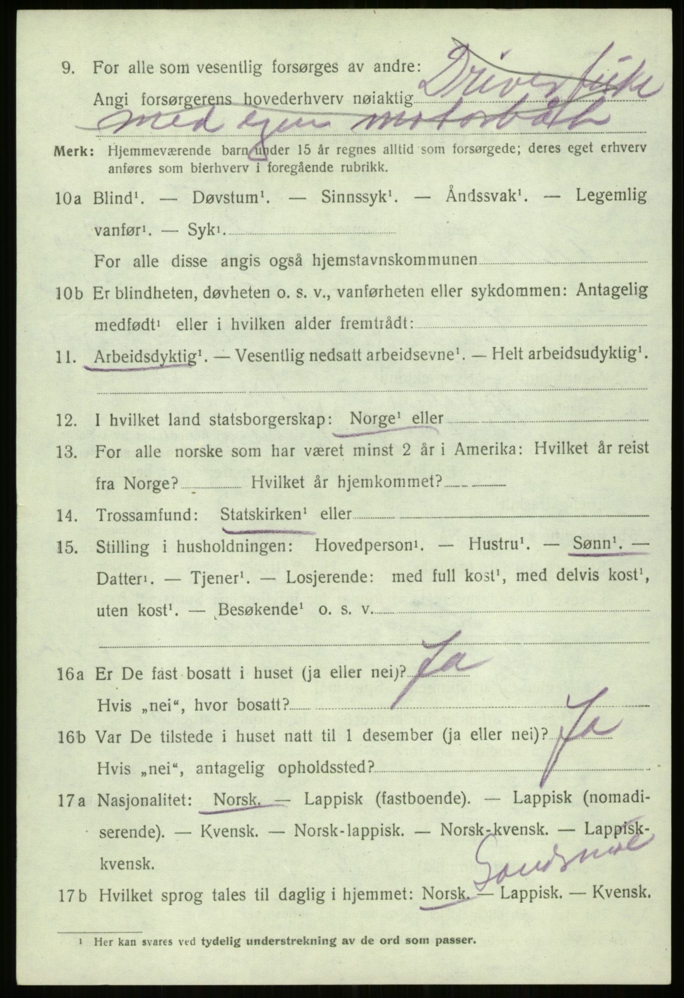 SATØ, 1920 census for Trondenes, 1920, p. 21908