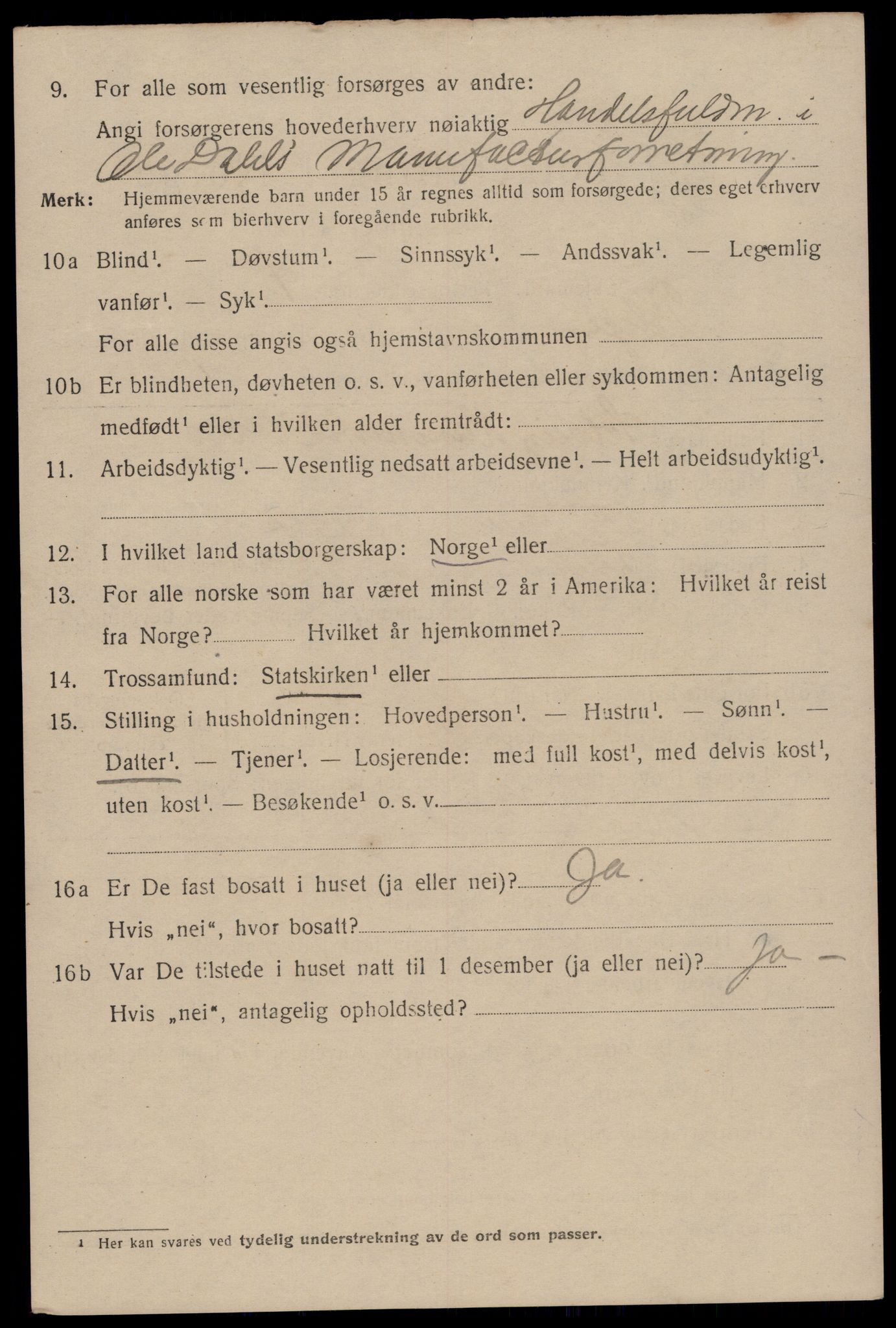 SAT, 1920 census for Trondheim, 1920, p. 39815