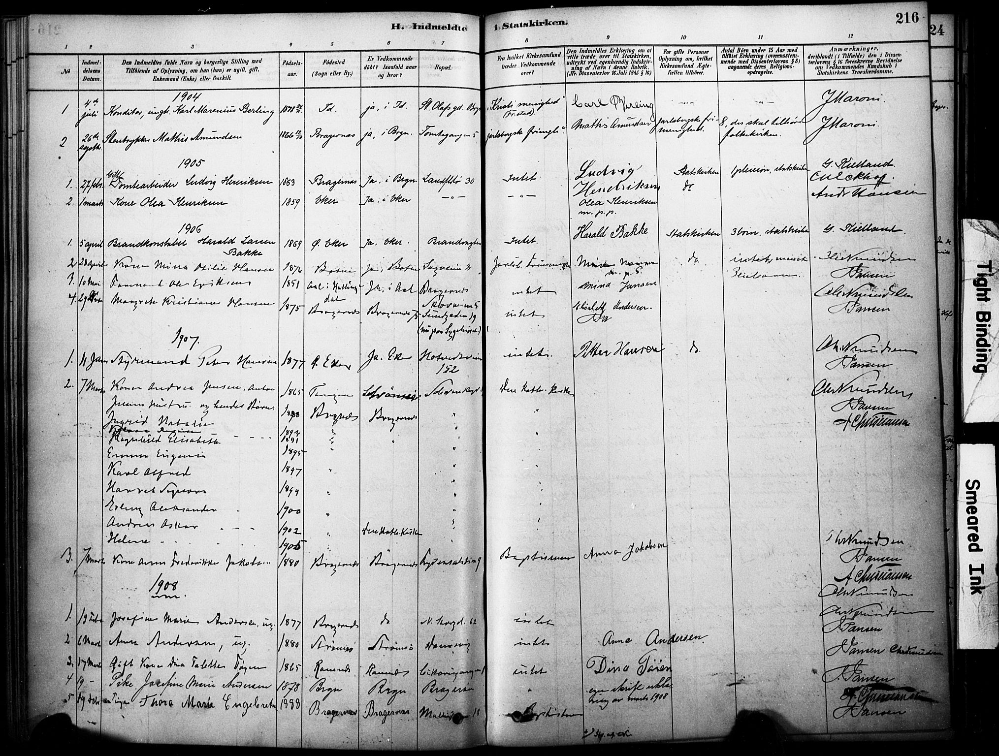 Bragernes kirkebøker, SAKO/A-6/F/Fc/L0005: Parish register (official) no. III 5, 1878-1890, p. 216