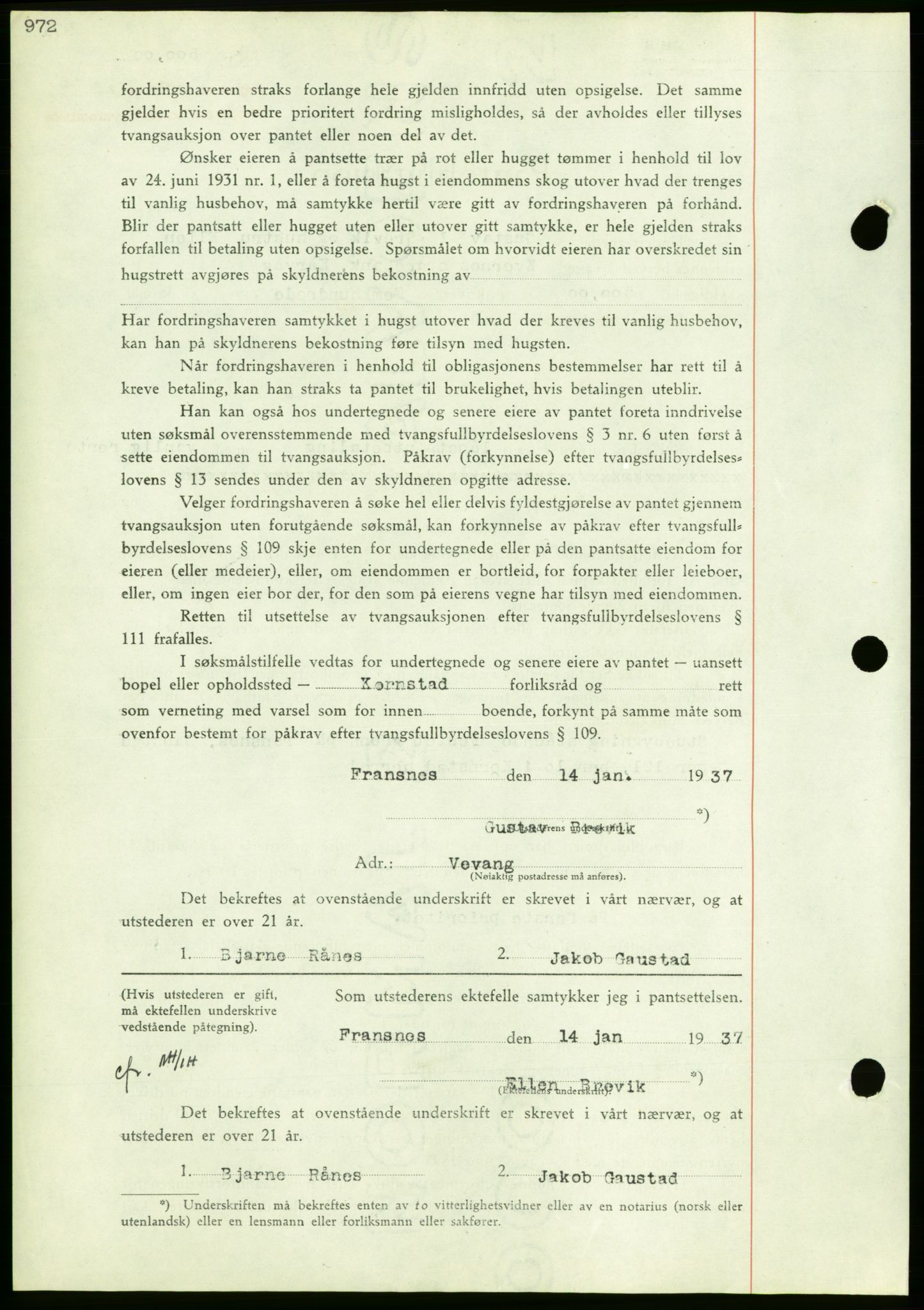 Nordmøre sorenskriveri, AV/SAT-A-4132/1/2/2Ca/L0090: Mortgage book no. B80, 1936-1937, Diary no: : 390/1937