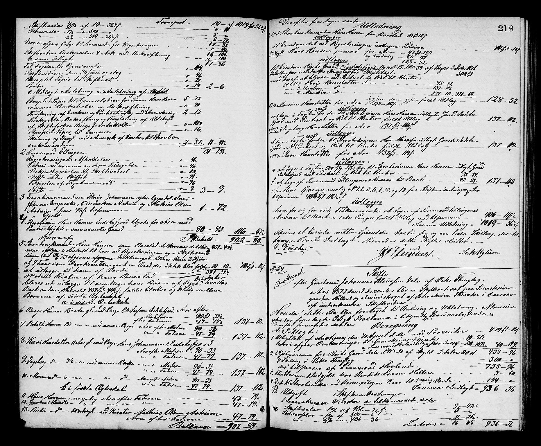 Ytre Sogn tingrett, AV/SAB-A-2601/1/H/Hc/L0002: Skifteutlodningsprotokoll, 1868-1882, p. 212b-213a