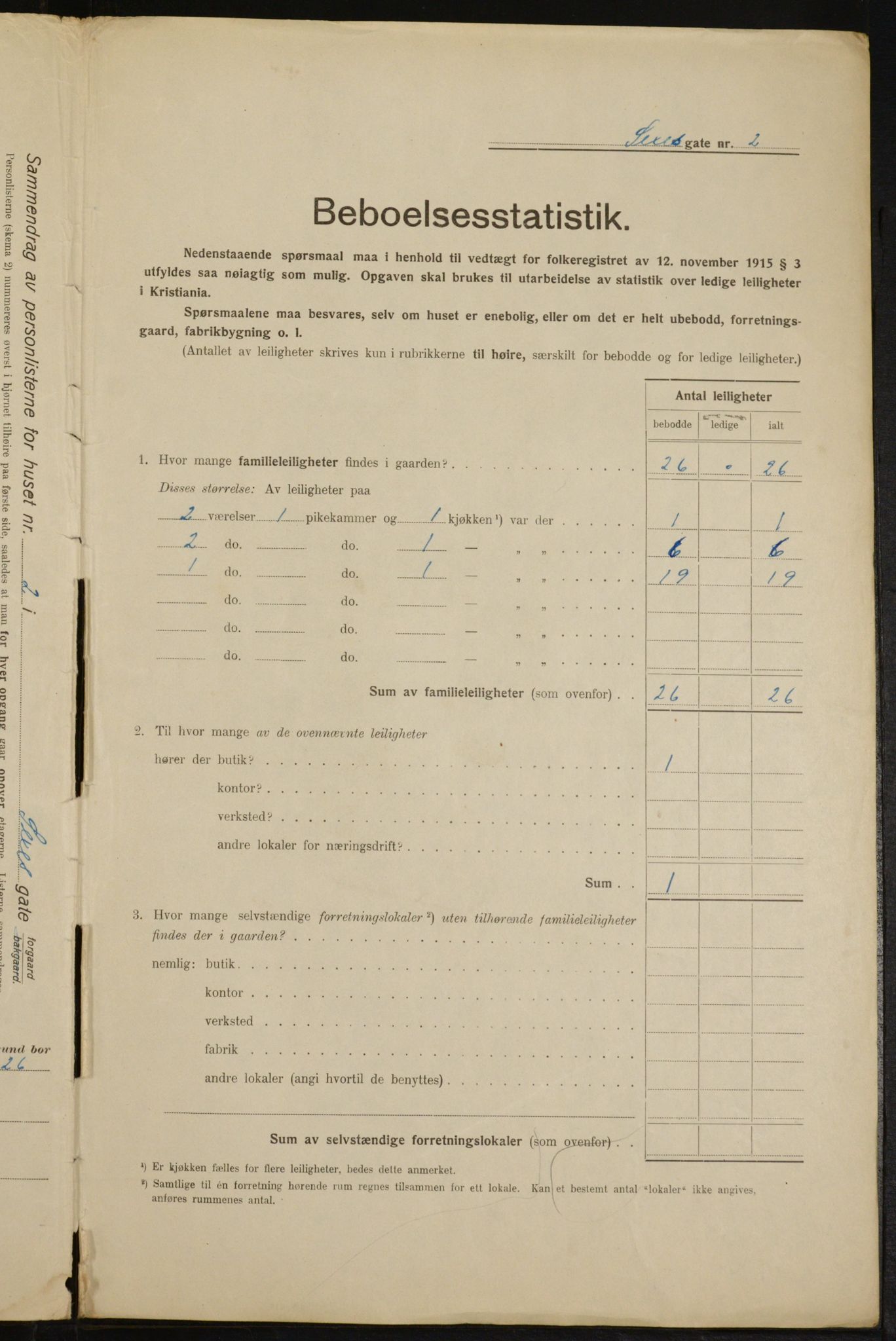 OBA, Municipal Census 1916 for Kristiania, 1916, p. 96954