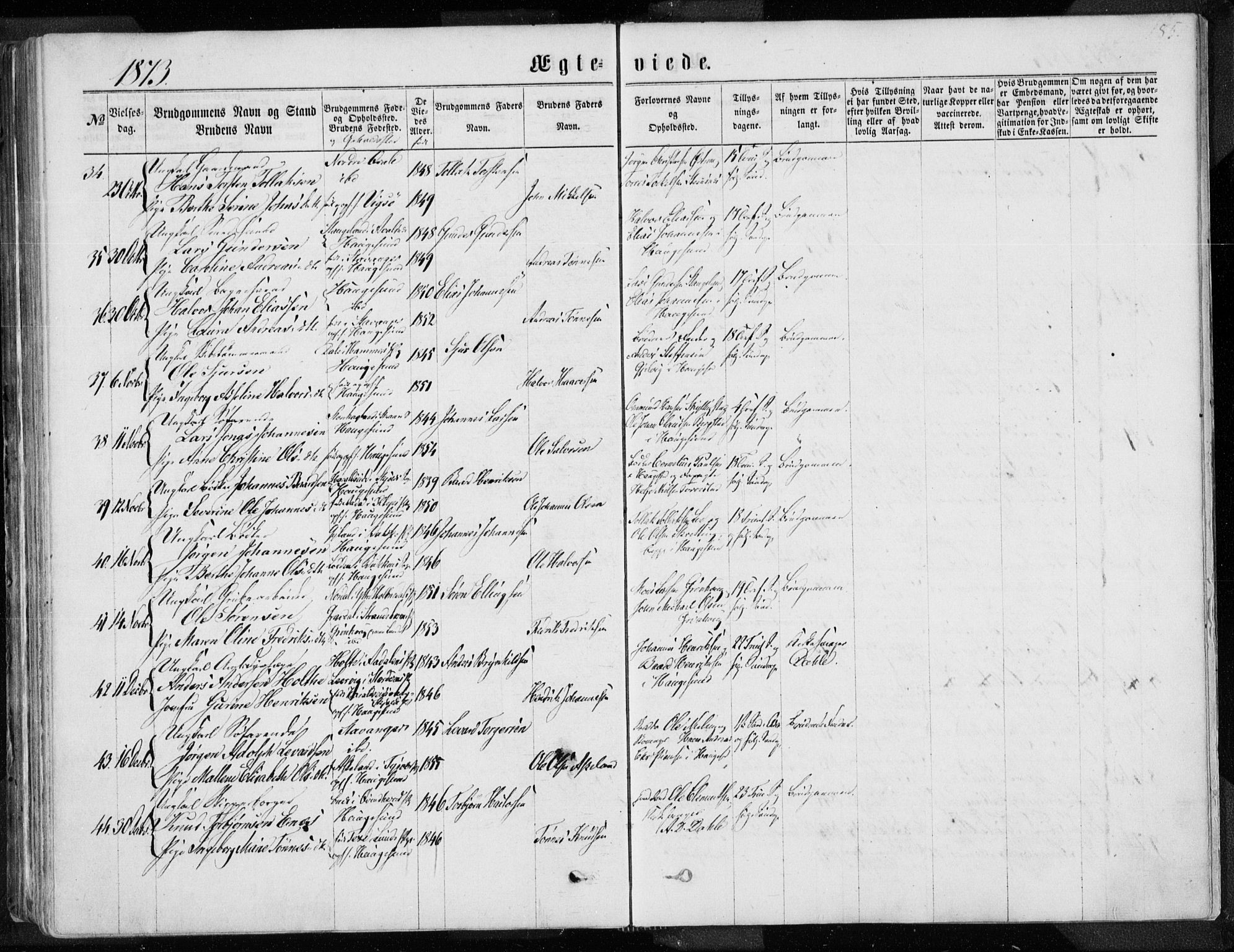Torvastad sokneprestkontor, SAST/A -101857/H/Ha/Haa/L0012: Parish register (official) no. A 12.1, 1867-1877, p. 185