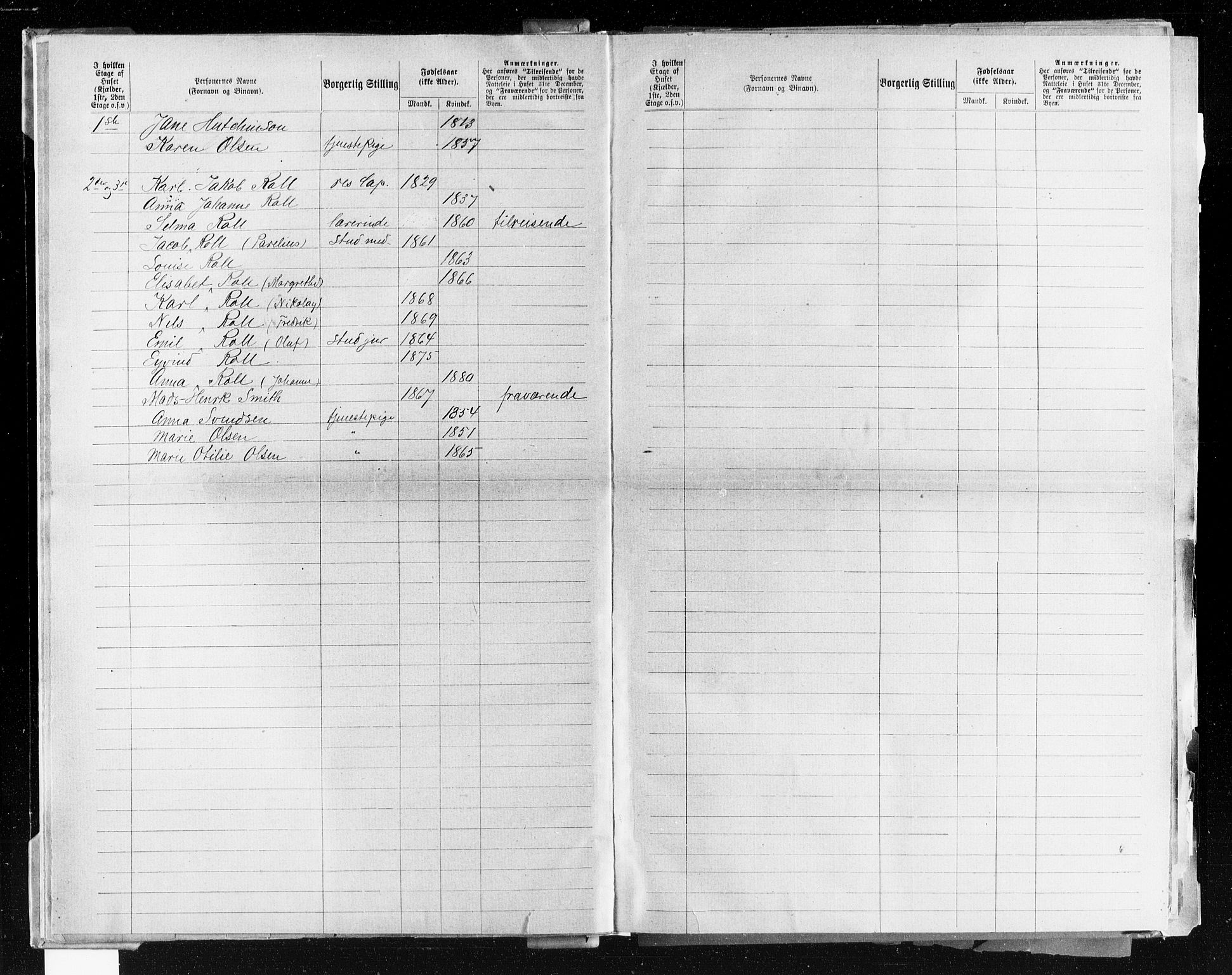 OBA, Municipal Census 1883 for Kristiania, 1883, p. 3252