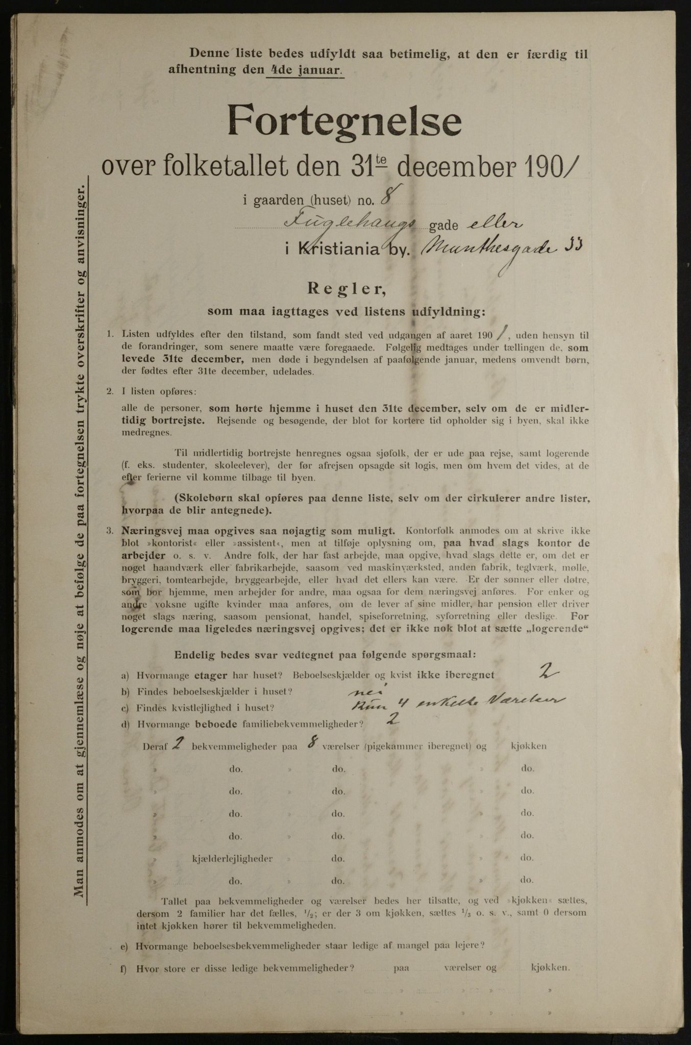 OBA, Municipal Census 1901 for Kristiania, 1901, p. 4554