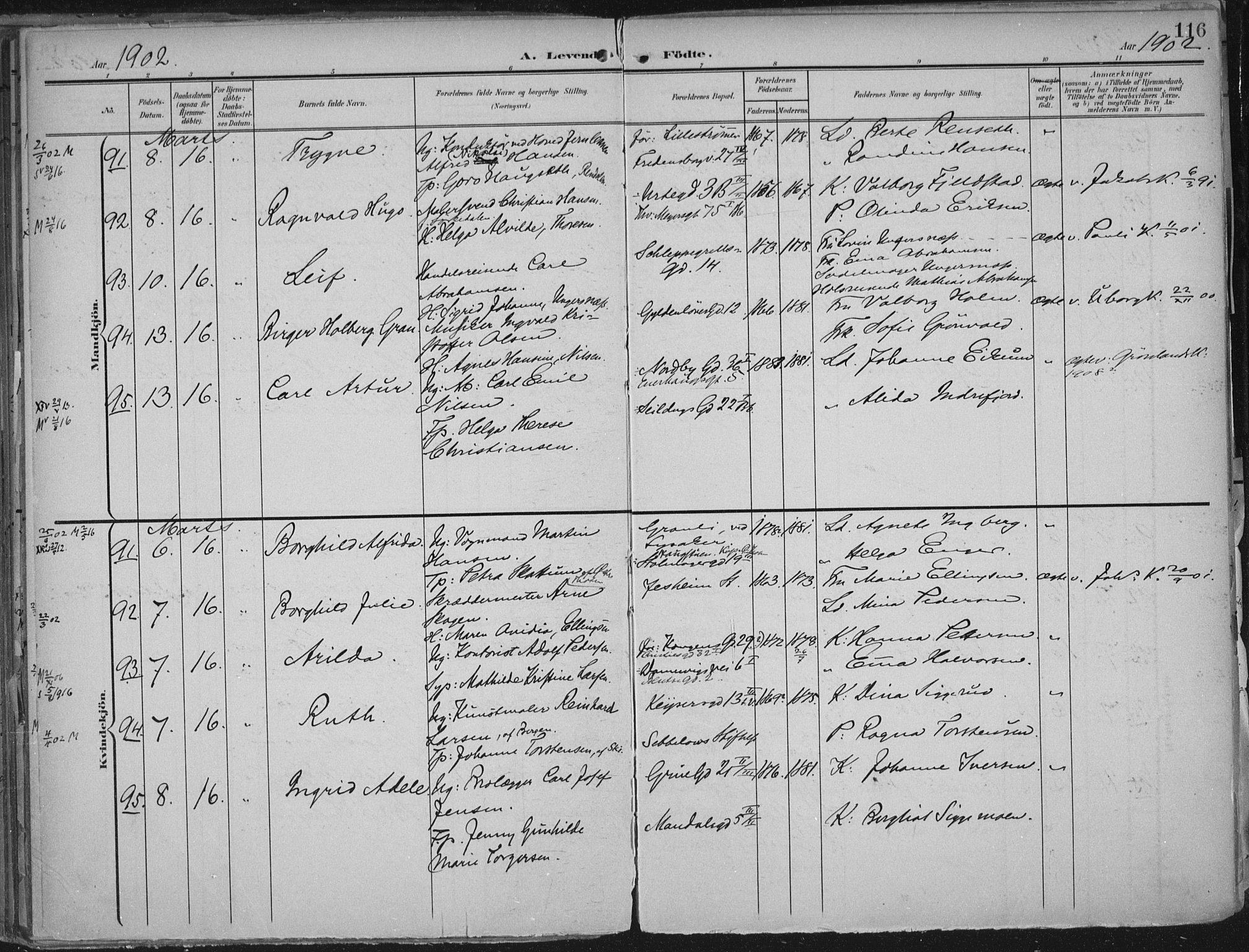 Rikshospitalet prestekontor Kirkebøker, SAO/A-10309b/F/L0012: Parish register (official) no. 12, 1901-1904, p. 116