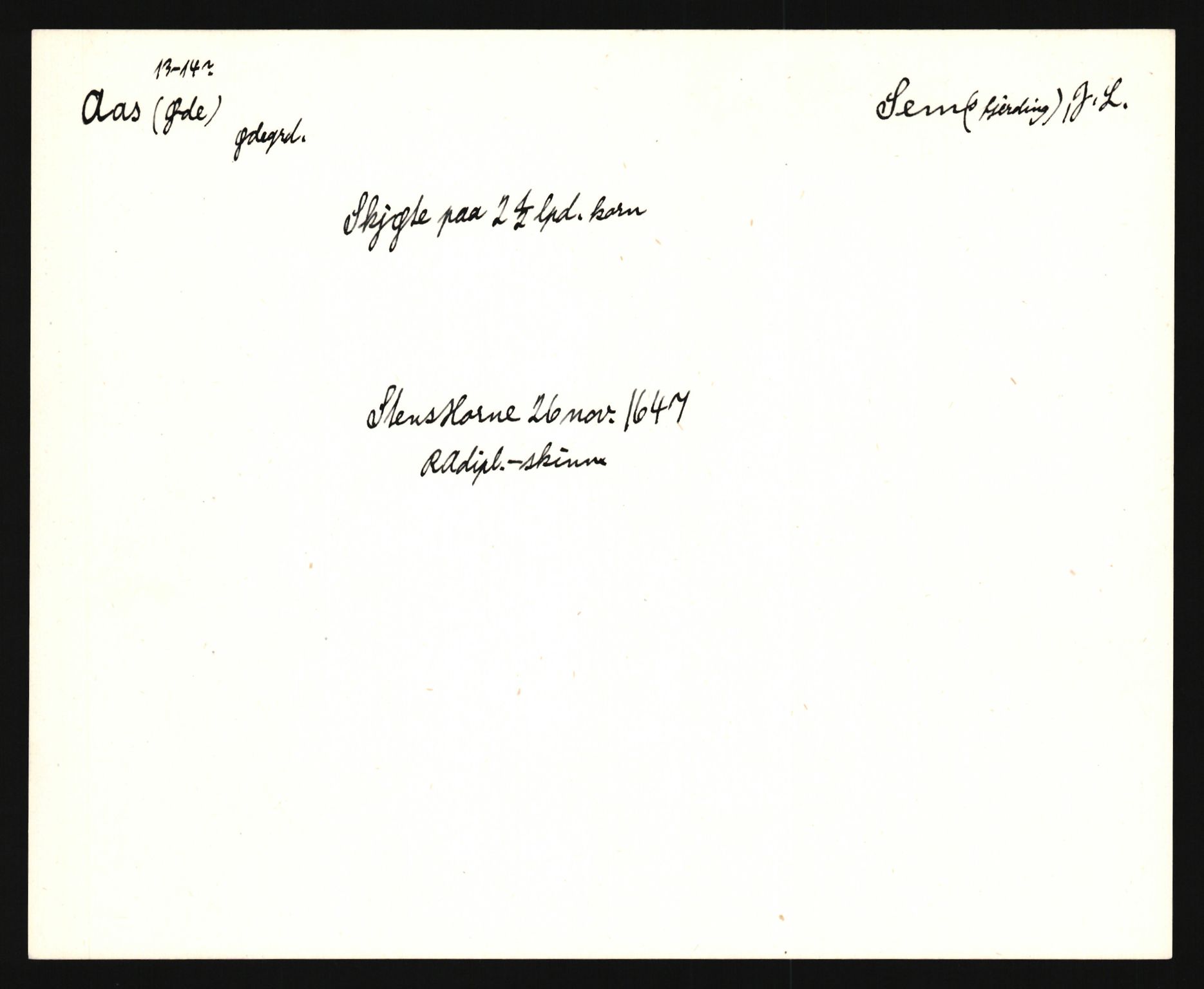 Riksarkivets diplomsamling, AV/RA-EA-5965/F35/F35e/L0018: Registreringssedler Vestfold 1, 1400-1700, p. 1197