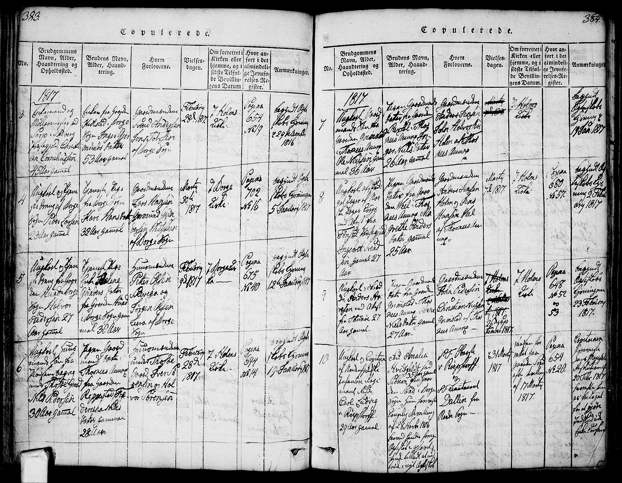 Borge prestekontor Kirkebøker, SAO/A-10903/F/Fa/L0003: Parish register (official) no. I 3, 1815-1836, p. 383-384