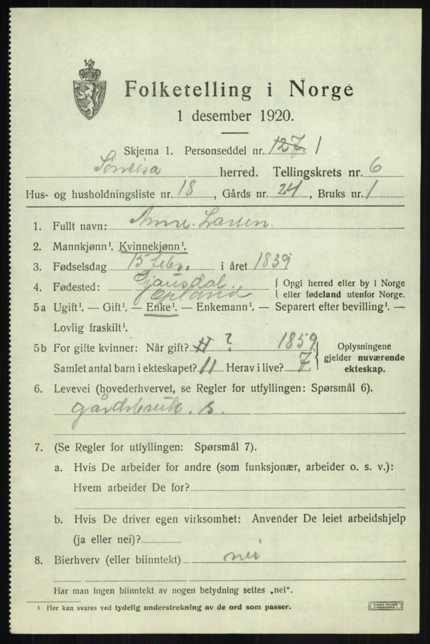 SATØ, 1920 census for Sørreisa, 1920, p. 3223