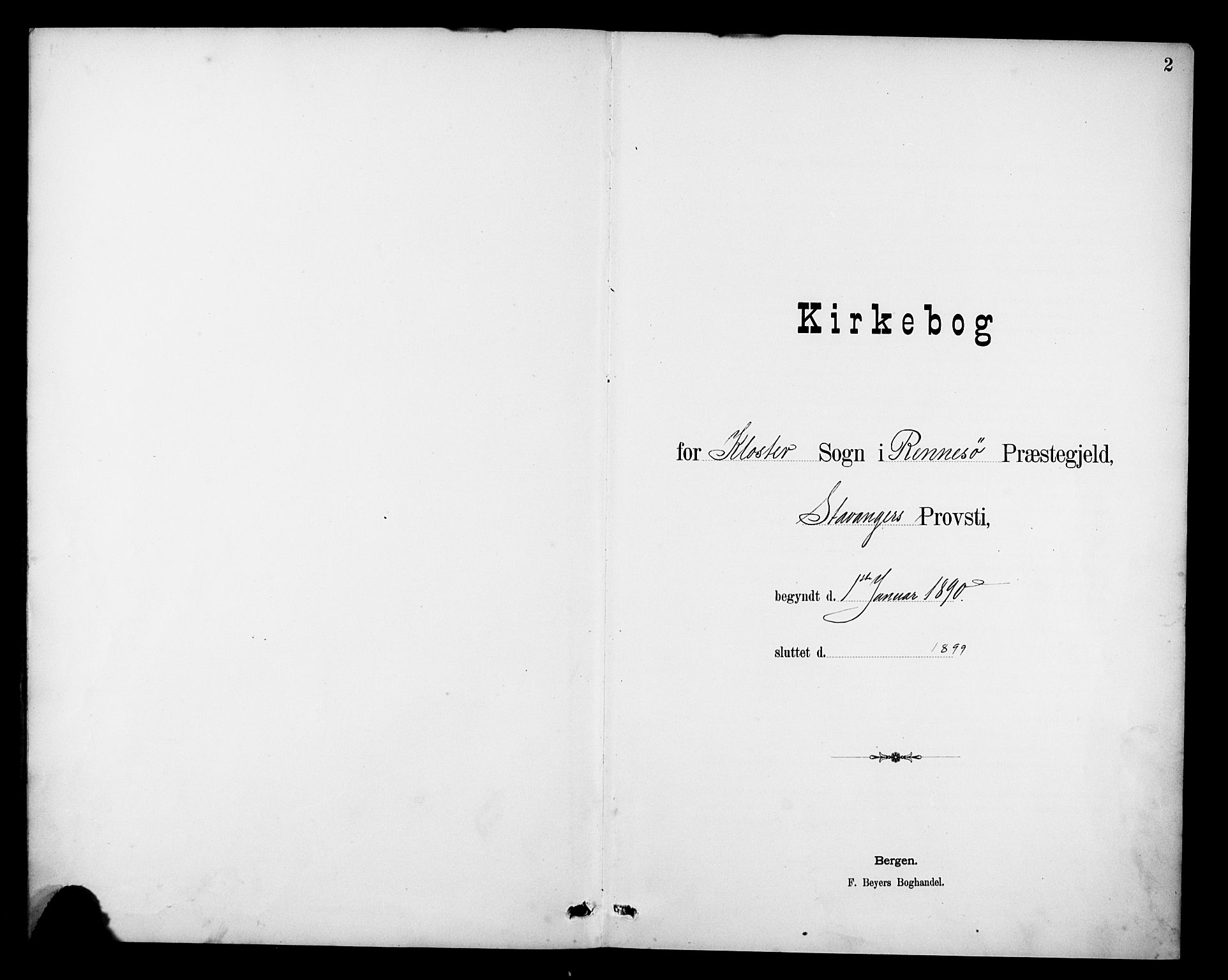 Rennesøy sokneprestkontor, SAST/A -101827/H/Ha/Haa/L0014: Parish register (official) no. A 14, 1890-1908, p. 2