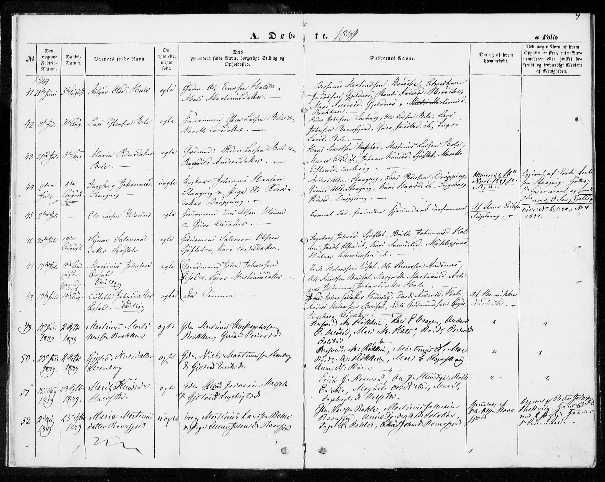 Ministerialprotokoller, klokkerbøker og fødselsregistre - Møre og Romsdal, SAT/A-1454/592/L1026: Parish register (official) no. 592A04, 1849-1867, p. 4