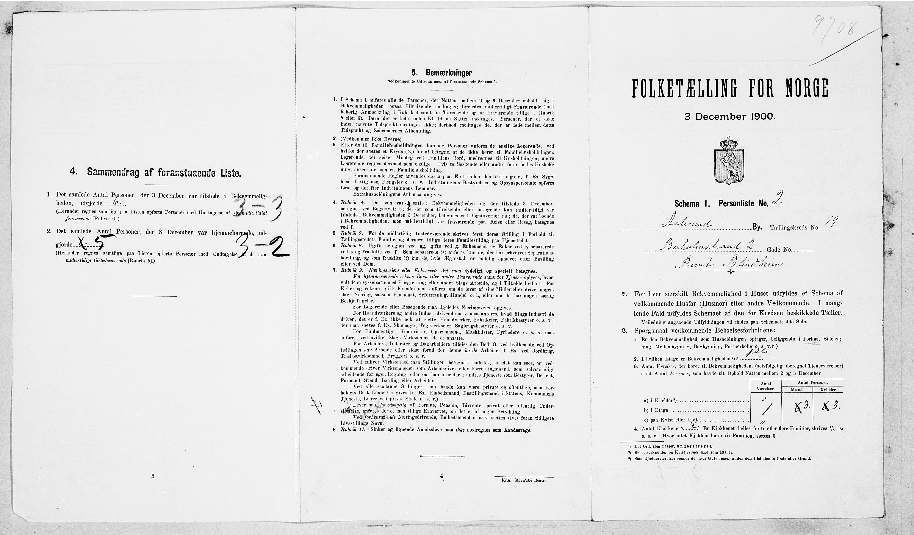 SAT, 1900 census for Ålesund, 1900, p. 4846