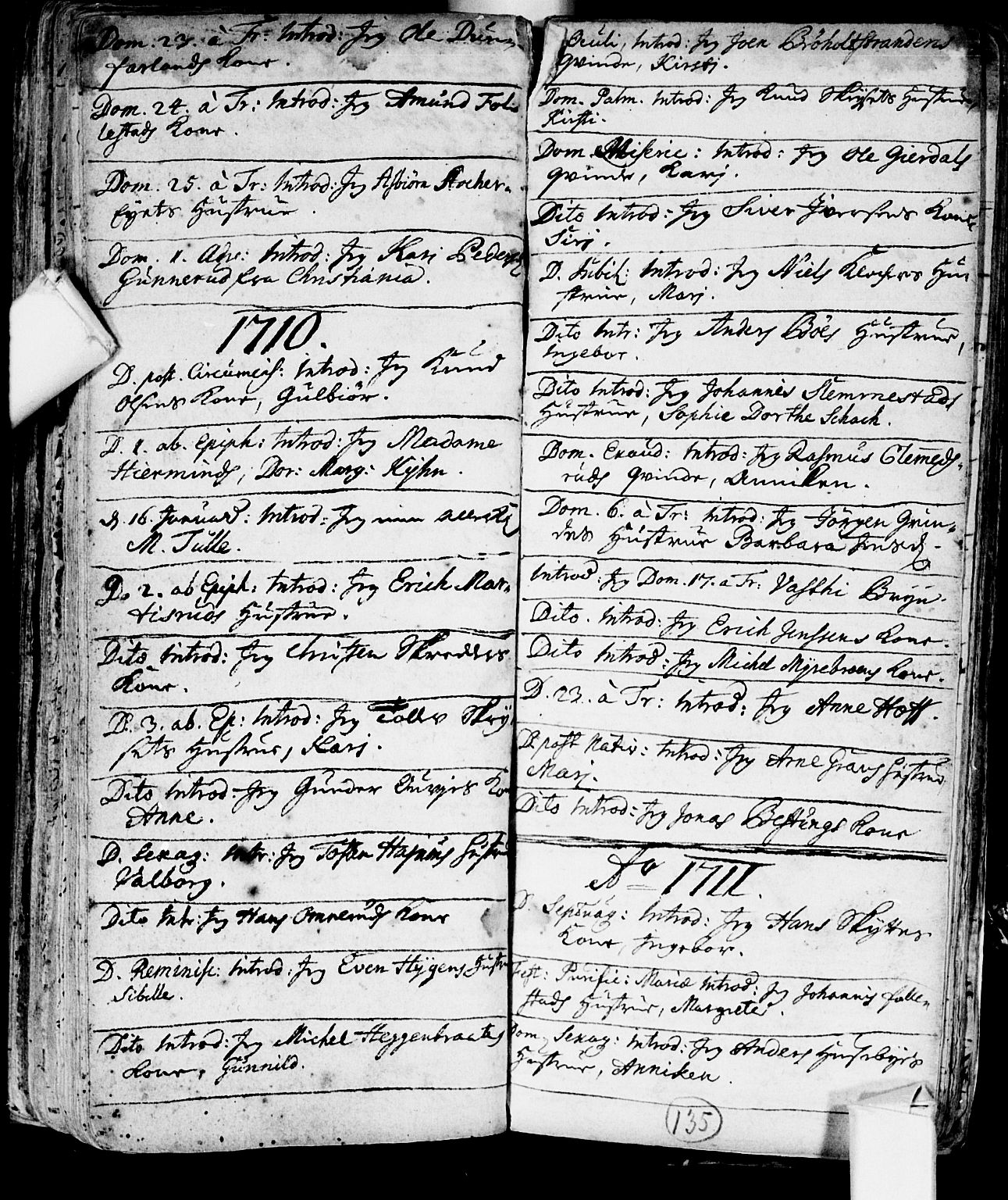 Røyken kirkebøker, AV/SAKO-A-241/F/Fa/L0001: Parish register (official) no. 1, 1701-1730, p. 135