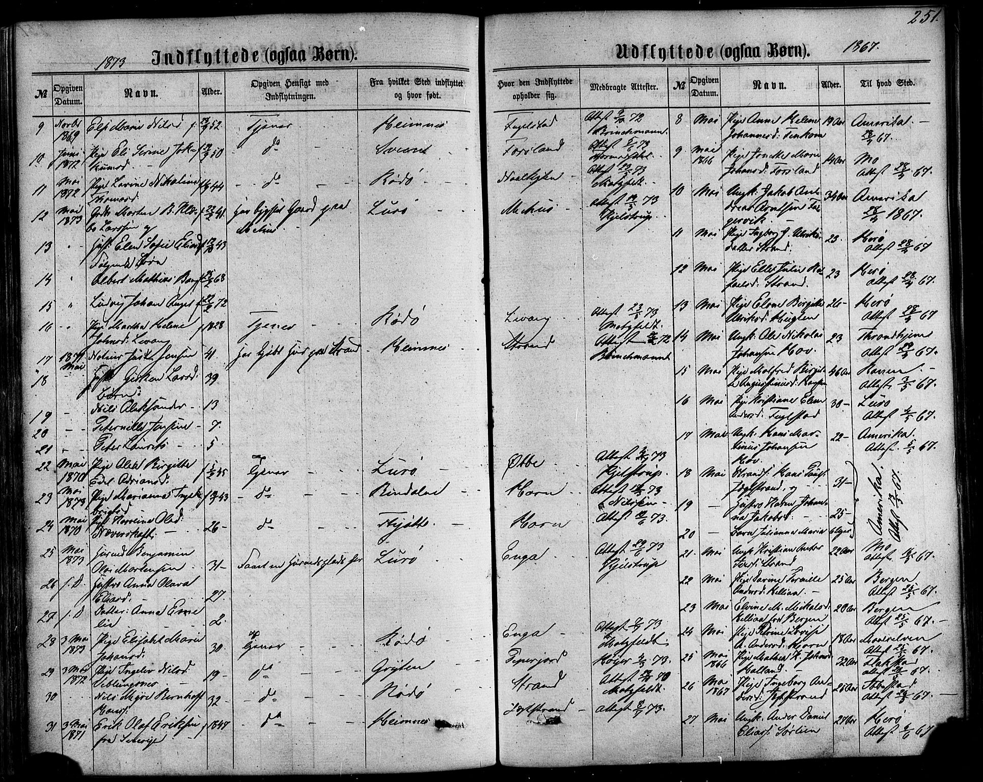 Ministerialprotokoller, klokkerbøker og fødselsregistre - Nordland, AV/SAT-A-1459/838/L0551: Parish register (official) no. 838A09, 1864-1880, p. 251