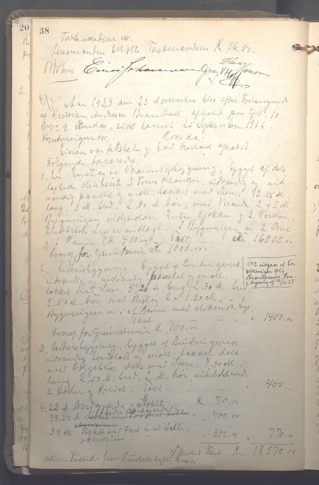 Lensmennene i Aker, OBA/A-10133/F/Fb/L0002: Branntakstprotokoll, 1922-1929, p. 38