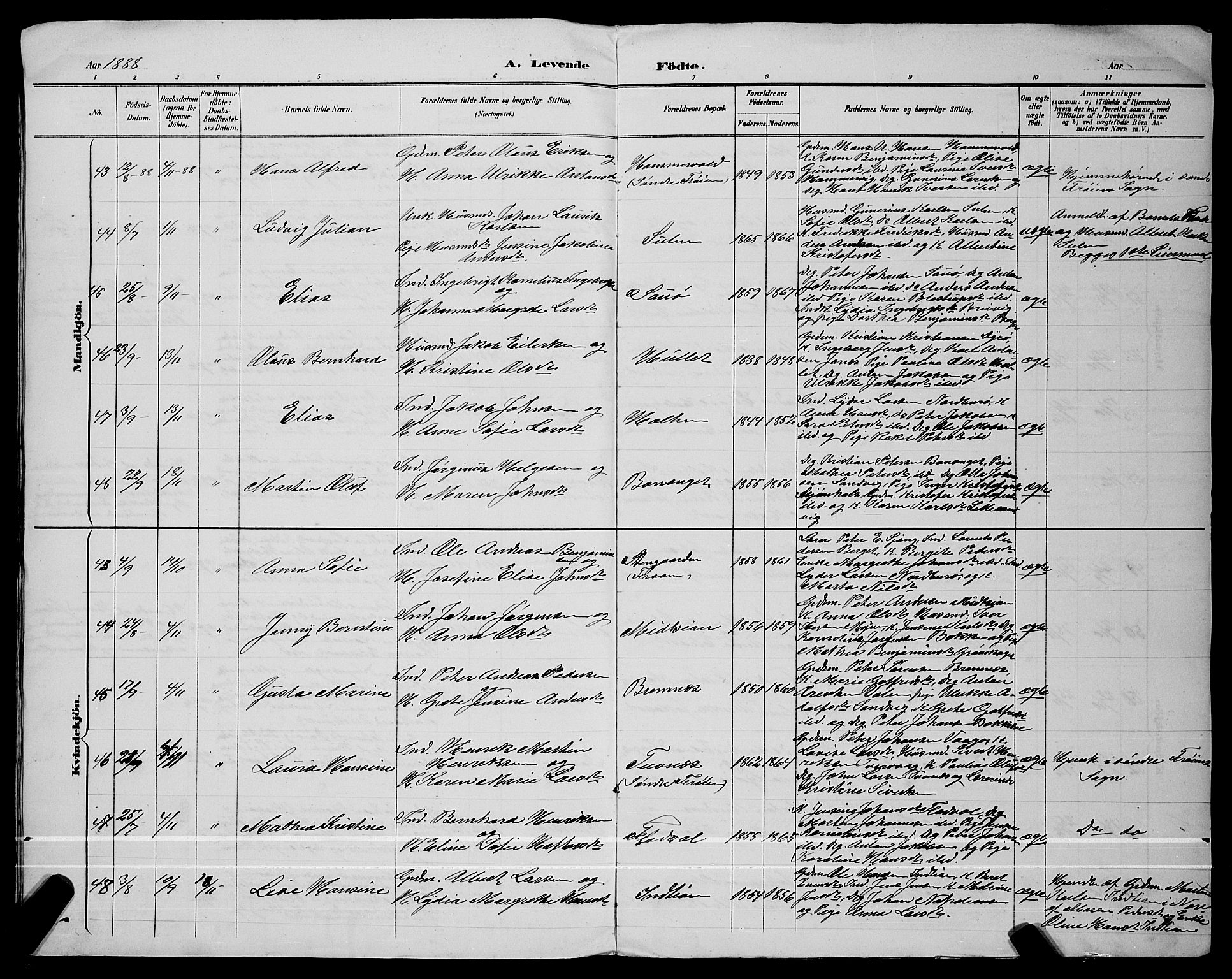 Ministerialprotokoller, klokkerbøker og fødselsregistre - Sør-Trøndelag, AV/SAT-A-1456/640/L0587: Parish register (copy) no. 640C04, 1887-1891